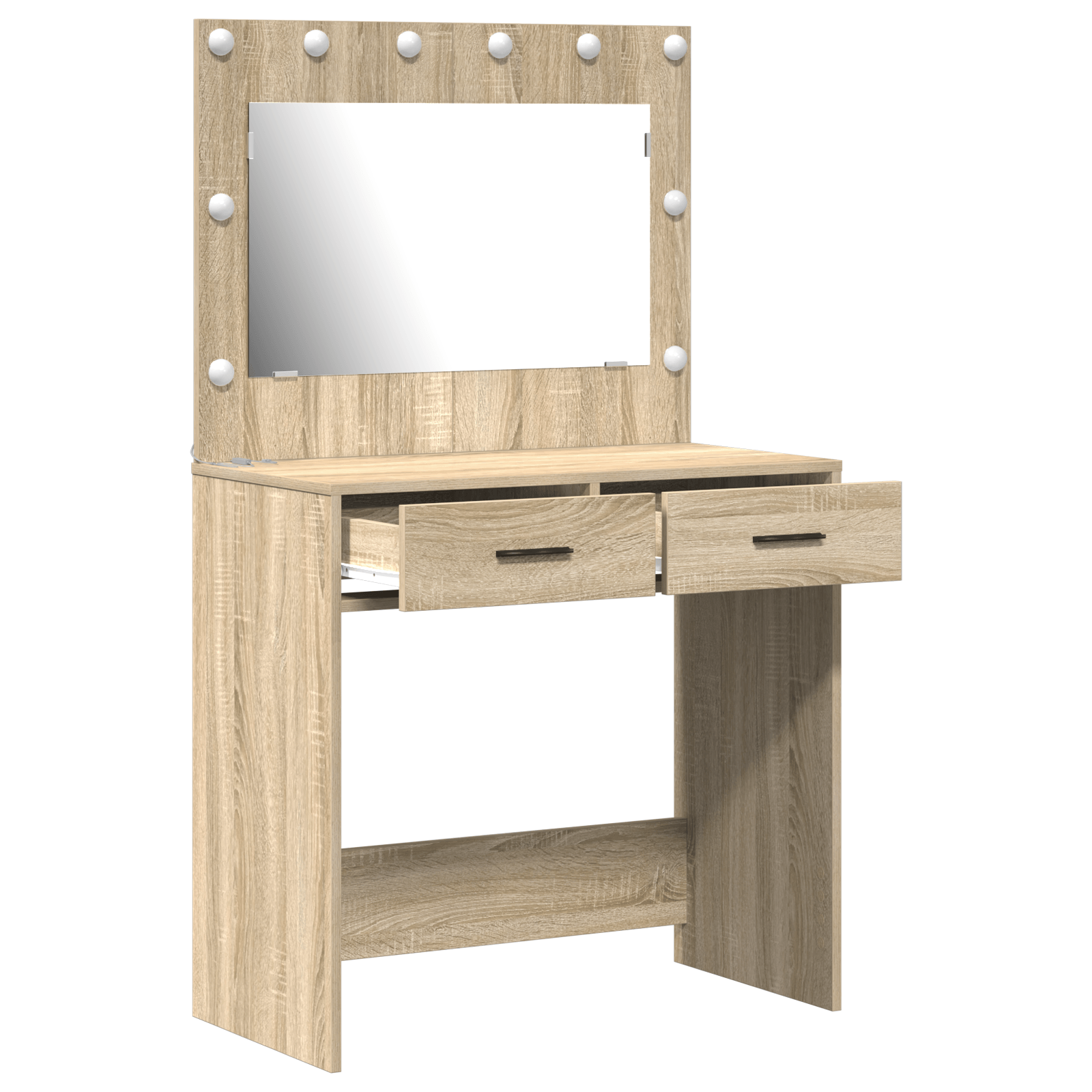 Masa de toaleta cu lumini LED, stejar sonoma, 78,5x41x135 cm — imaginea 4