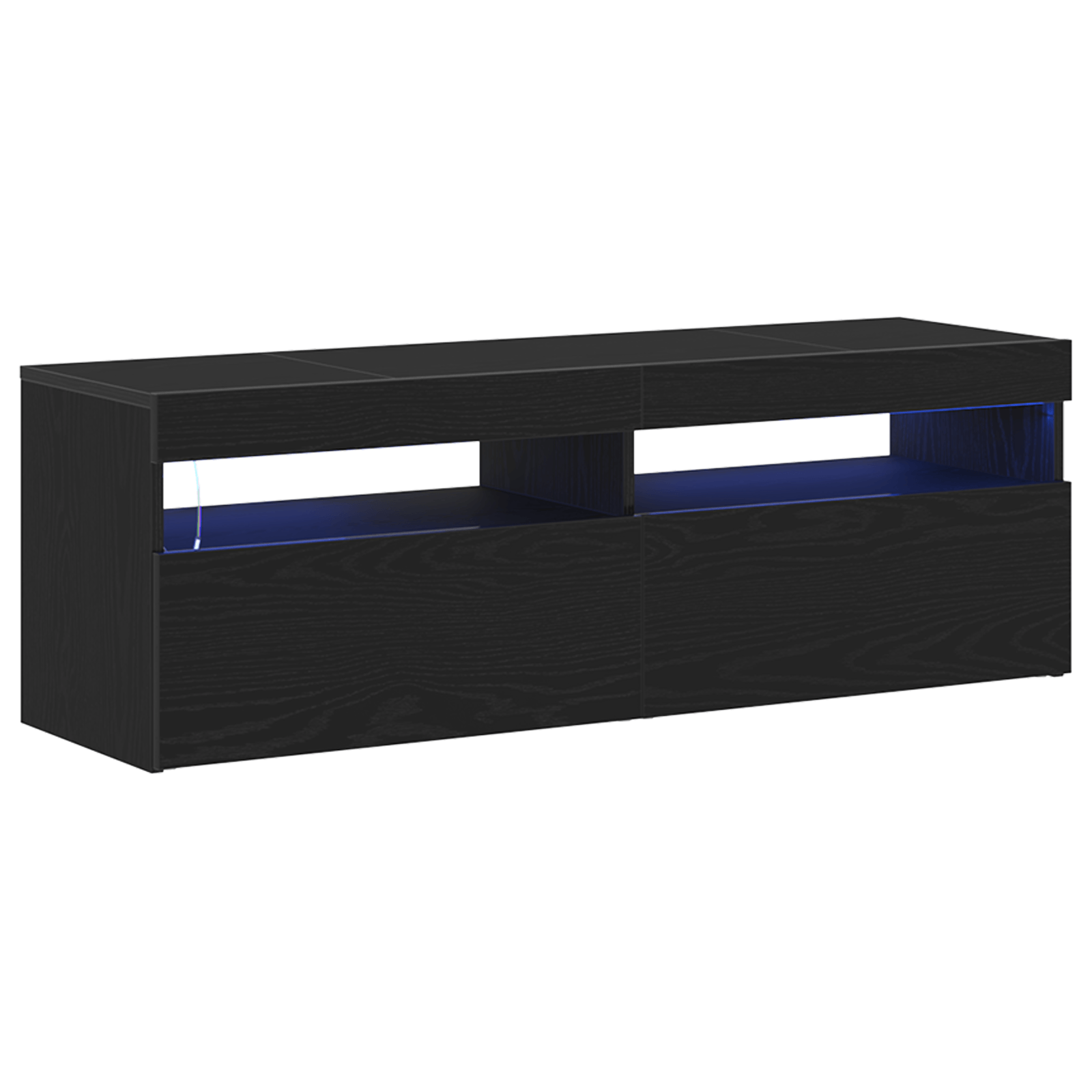 Dulap TV cu LED, stejar negru, 120x35x40 cm, lemn prelucrat — imaginea 4