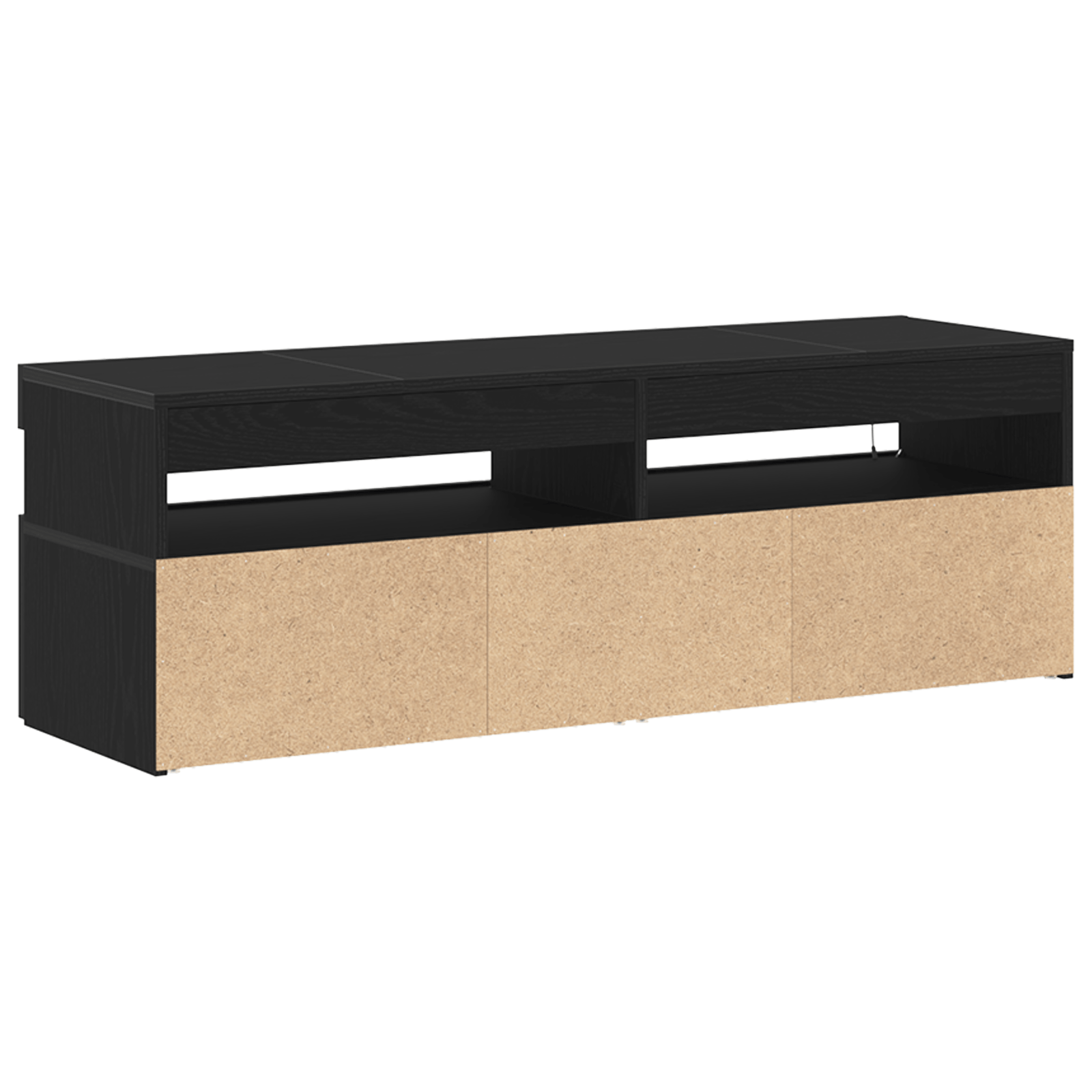 Dulap TV cu LED, stejar negru, 120x35x40 cm, lemn prelucrat — imaginea 5