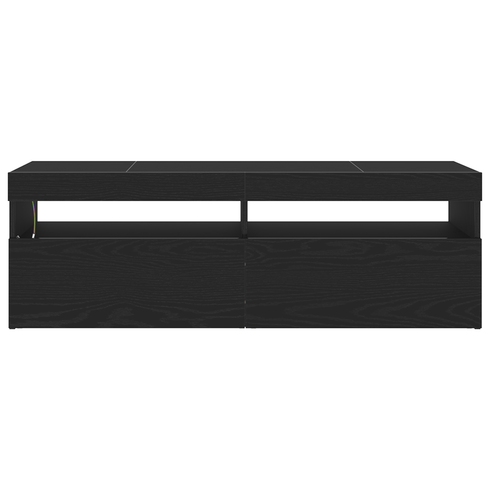 Dulap TV cu LED, stejar negru, 120x35x40 cm, lemn prelucrat — imaginea 6