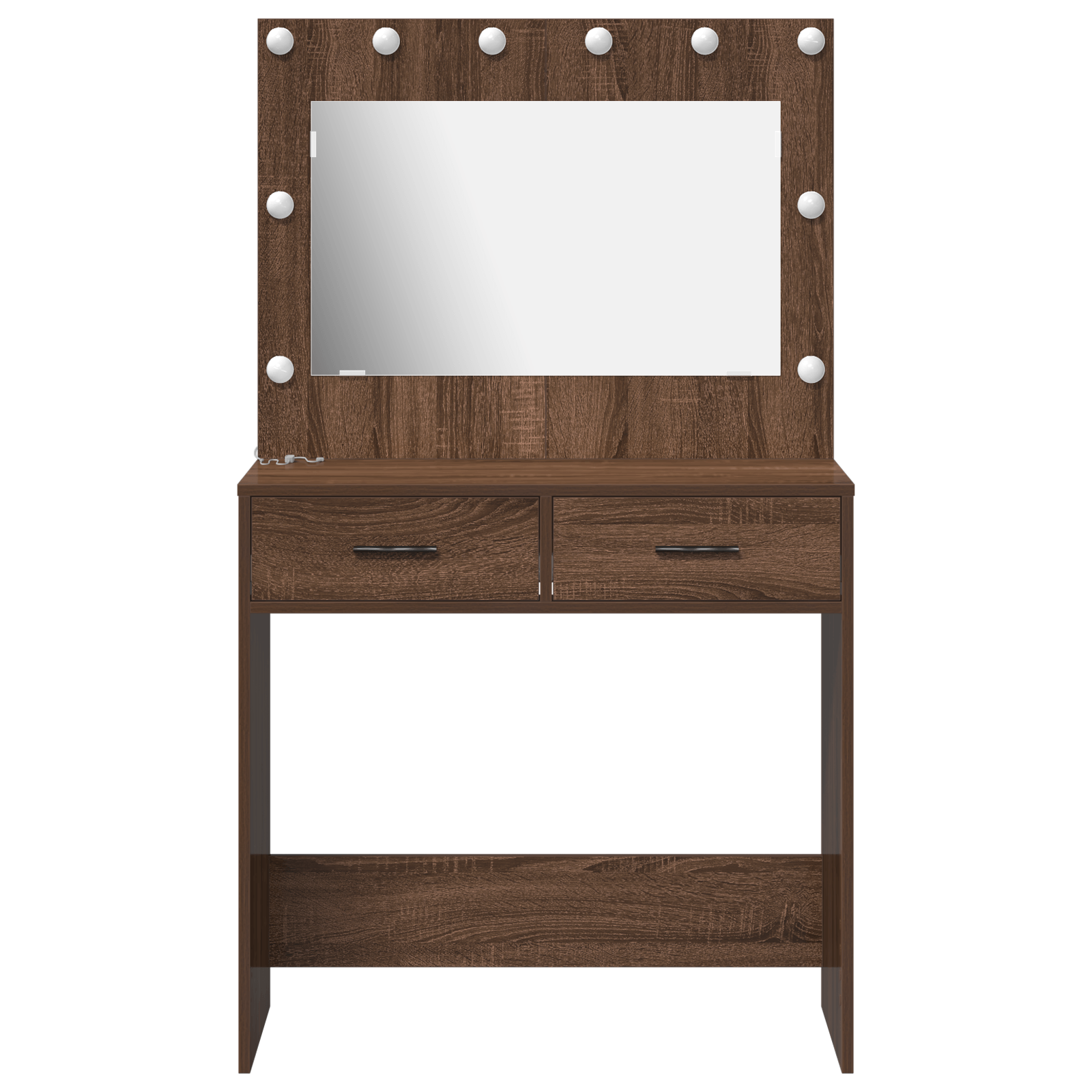Masa de toaleta cu lumini LED, stejar maro, 78,5x41x135 cm — imaginea 5