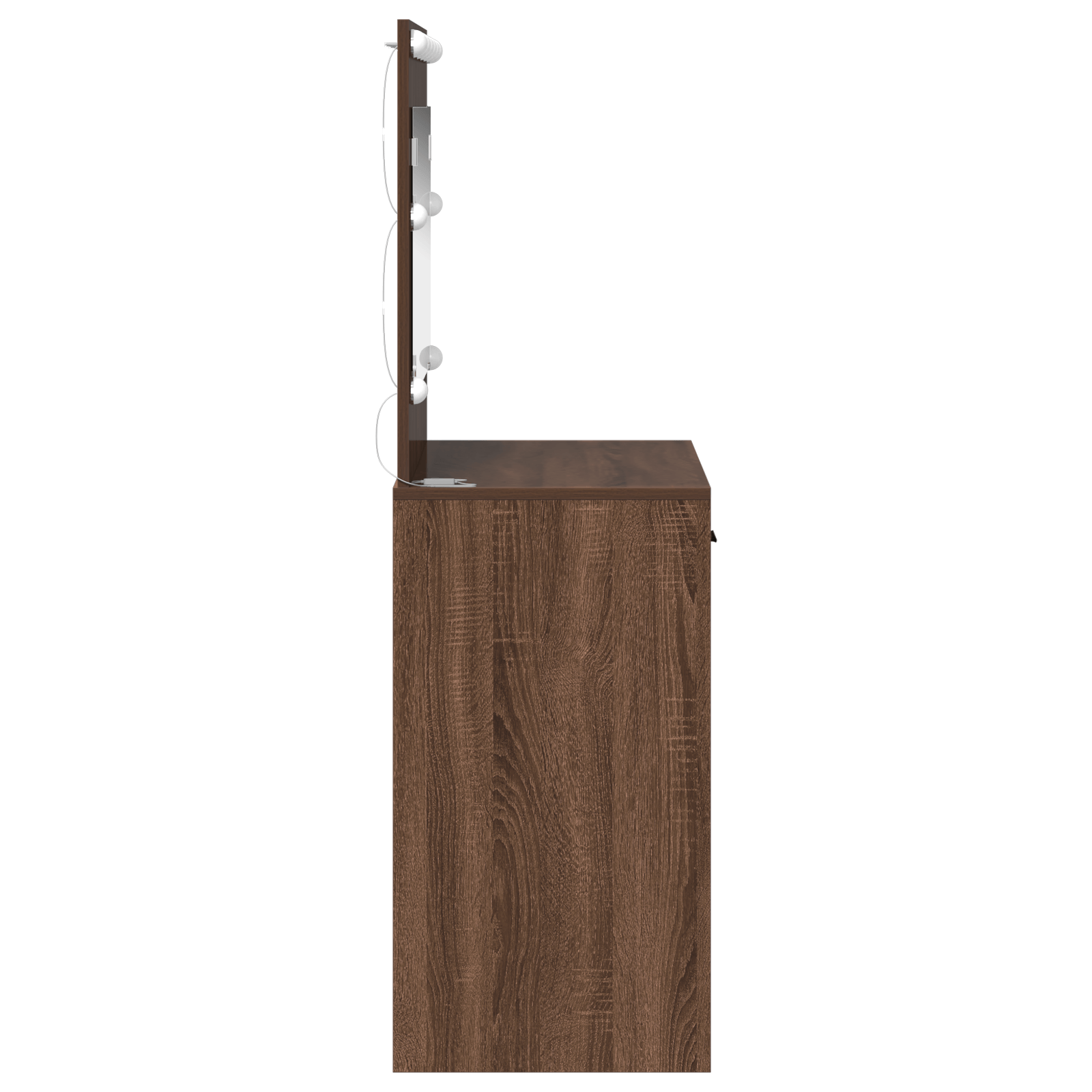Masa de toaleta cu lumini LED, stejar maro, 78,5x41x135 cm — imaginea 6