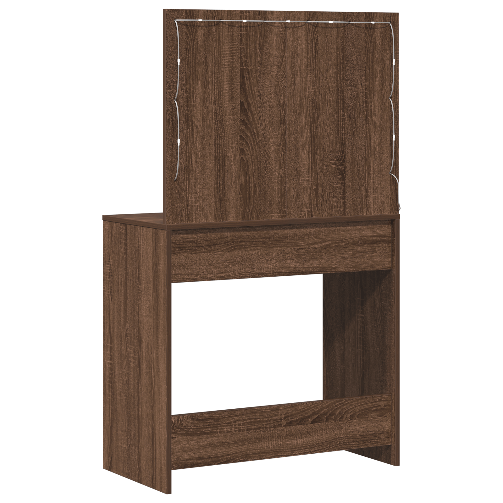 Masa de toaleta cu lumini LED, stejar maro, 78,5x41x135 cm — imaginea 7