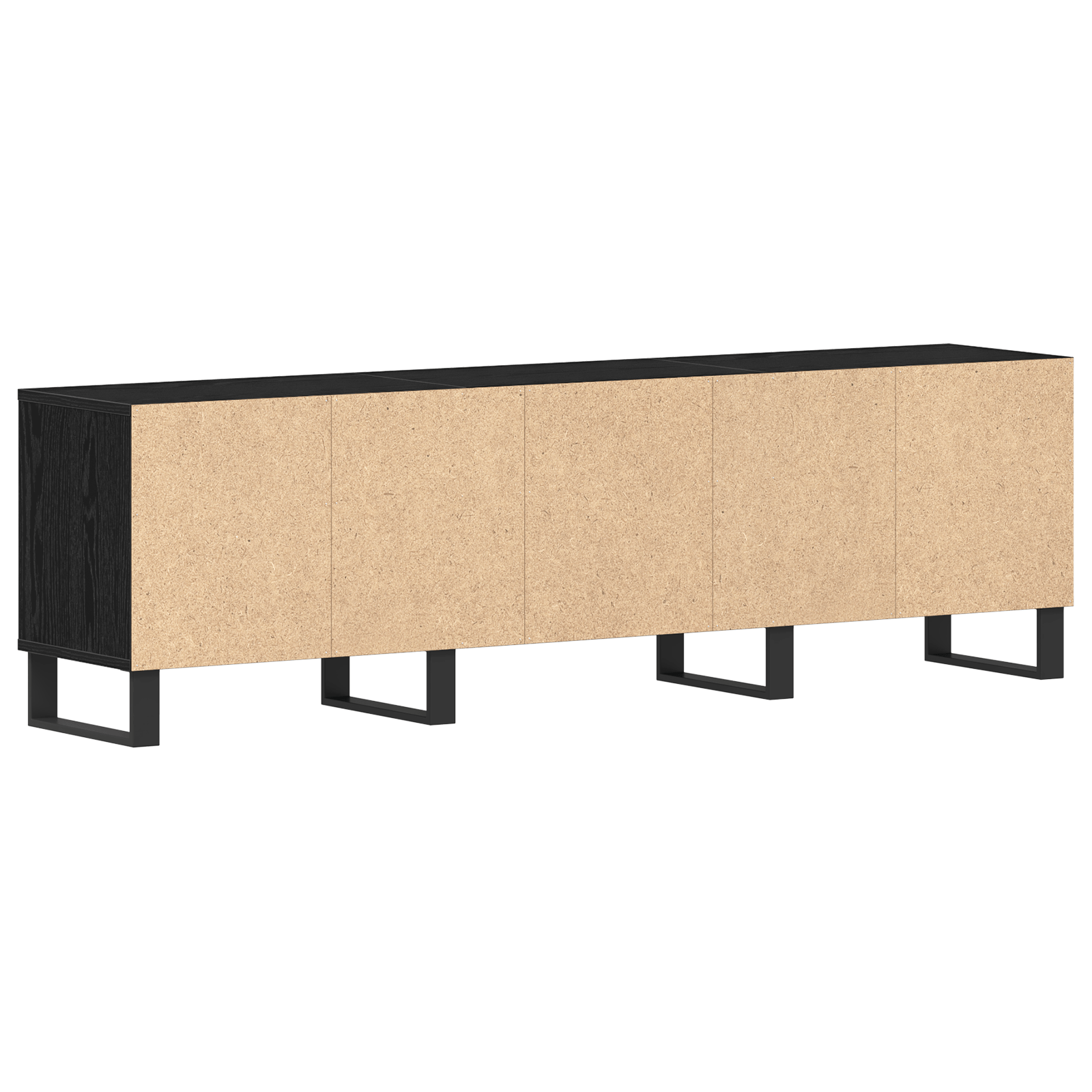 Cabinet TV Negru Stejar 150x30x44,5 cm Lemn prelucrat — imaginea 6