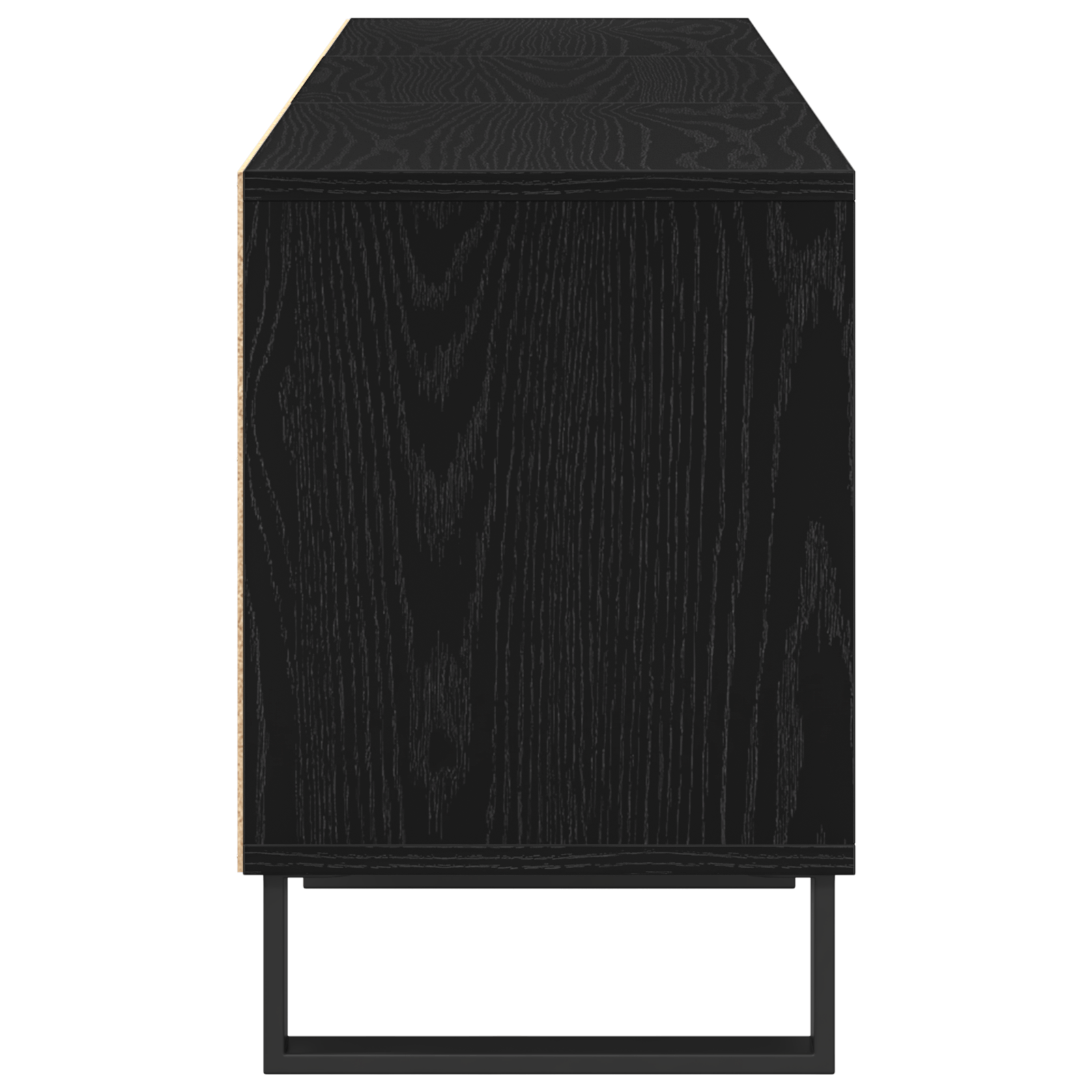 Cabinet TV Negru Stejar 150x30x44,5 cm Lemn prelucrat — imaginea 8