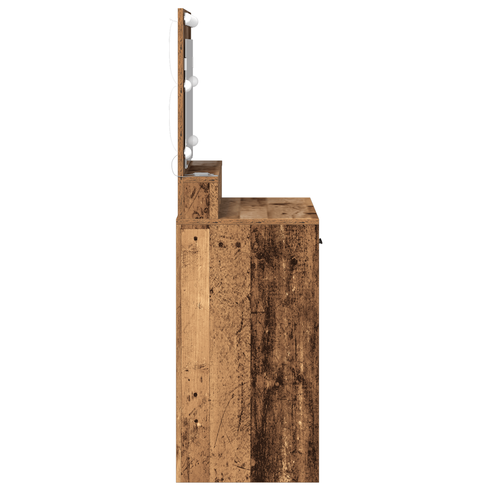 Masa de toaleta cu lumini LED, lemn rustic, 79x41x135 cm — imaginea 6