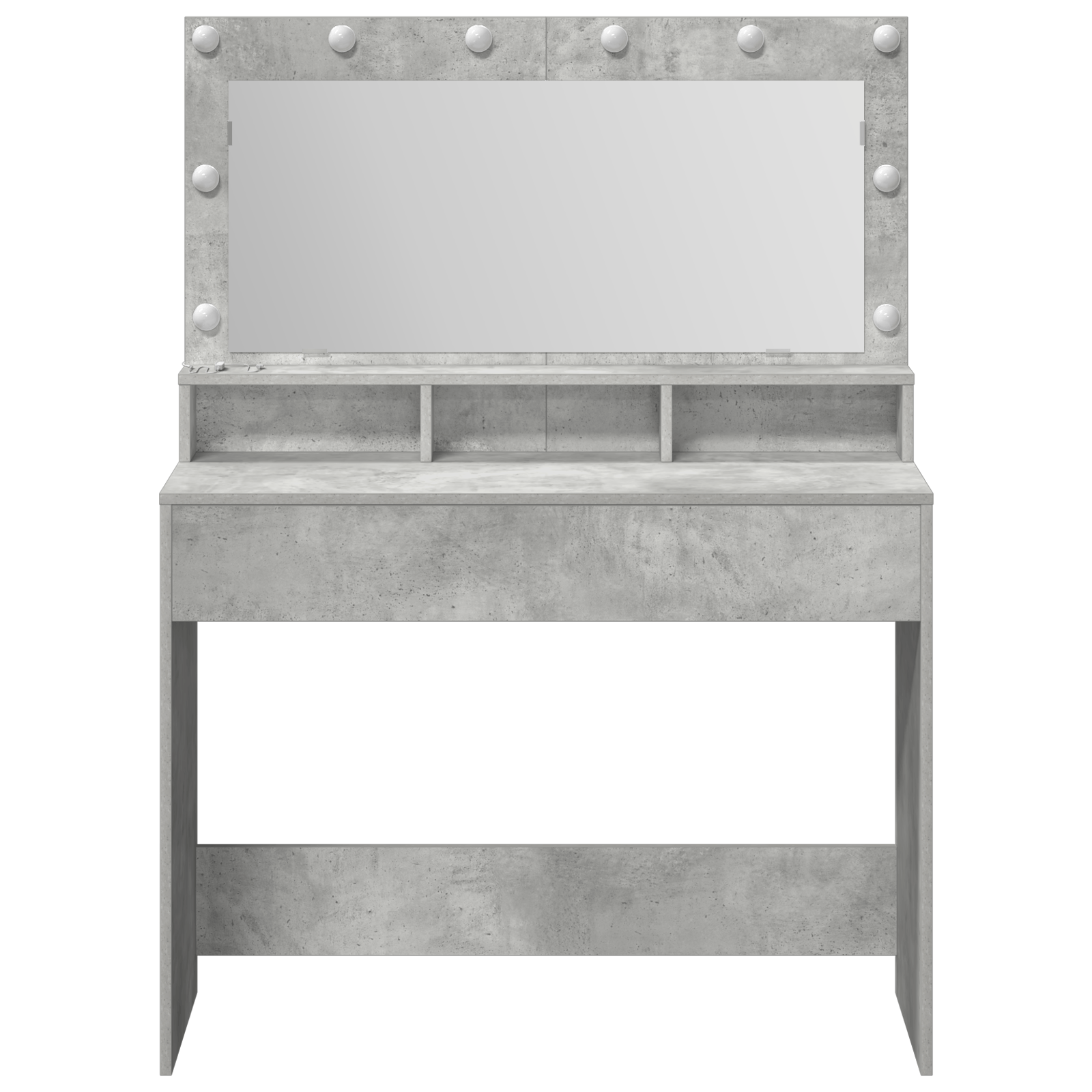 Masa de toaleta cu lumini LED, gri beton, 100x41x135 cm — imaginea 4
