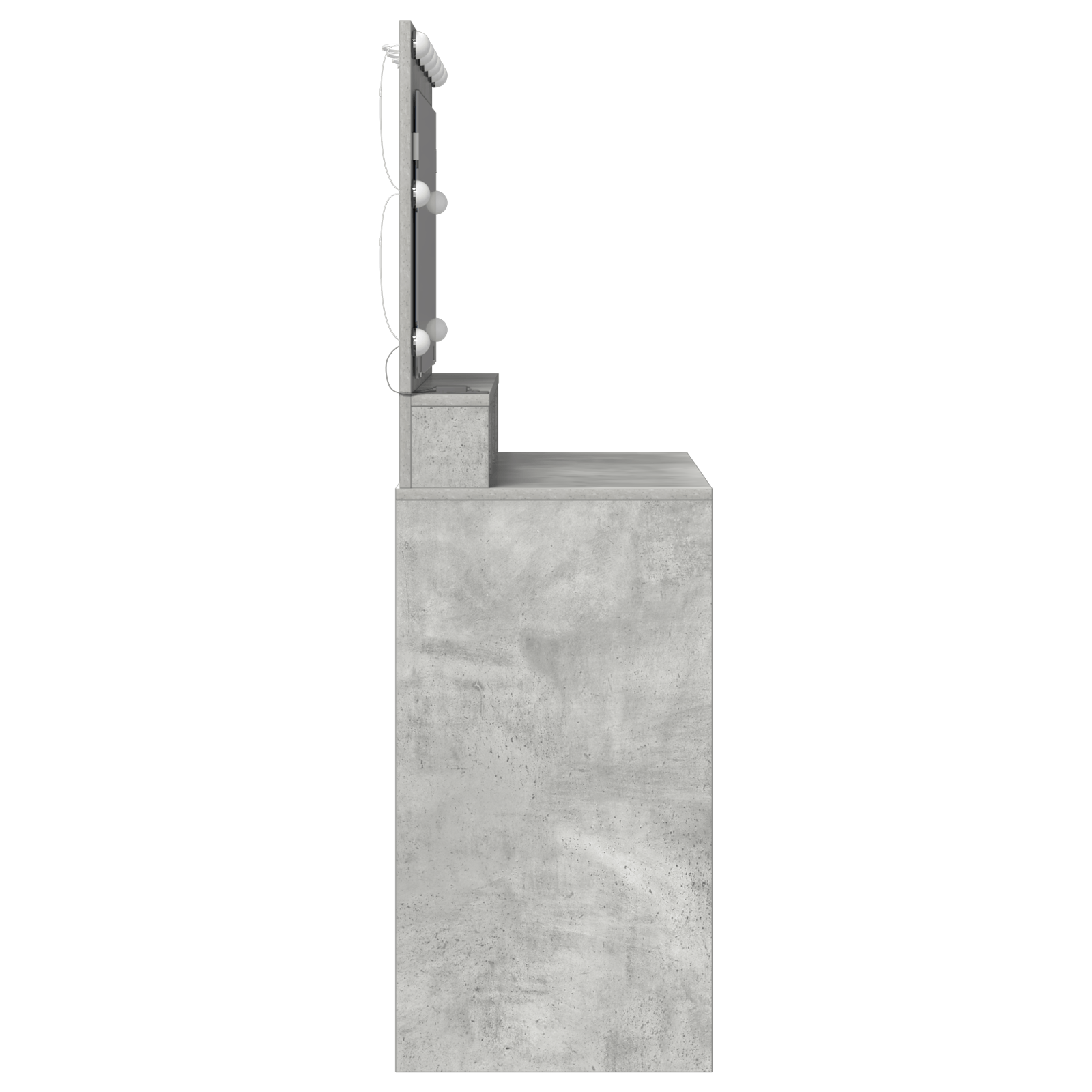 Masa de toaleta cu lumini LED, gri beton, 100x41x135 cm — imaginea 5