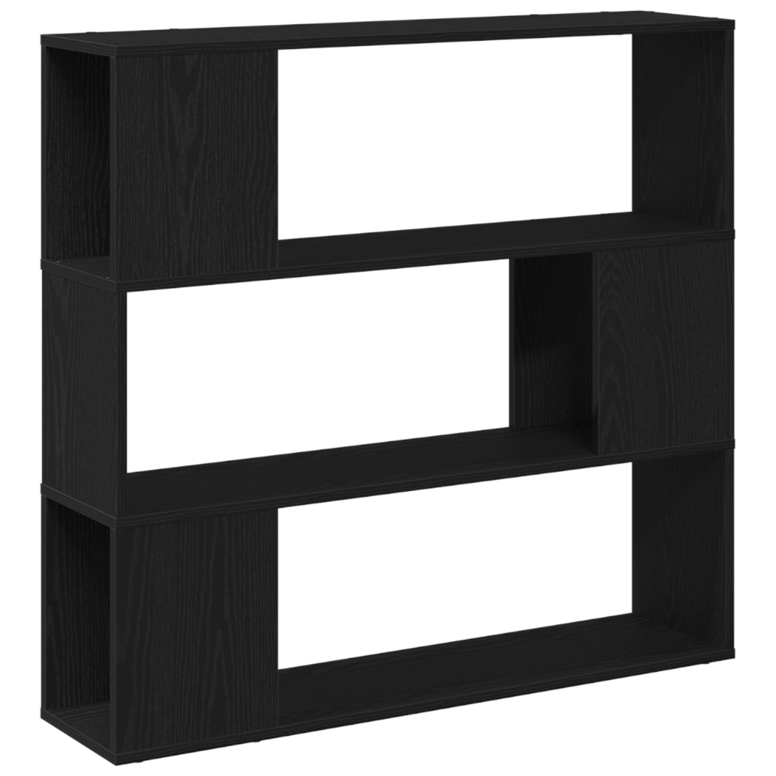 Raft Negru Stejar 100x24x94 cm din lemn prelucrat — imaginea 2
