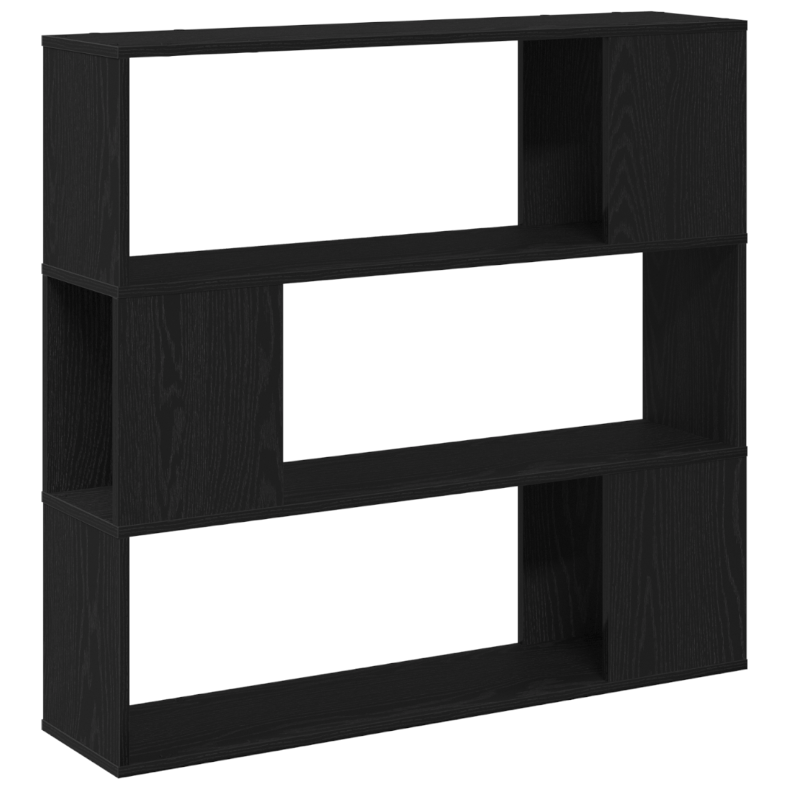 Raft Negru Stejar 100x24x94 cm din lemn prelucrat — imaginea 5