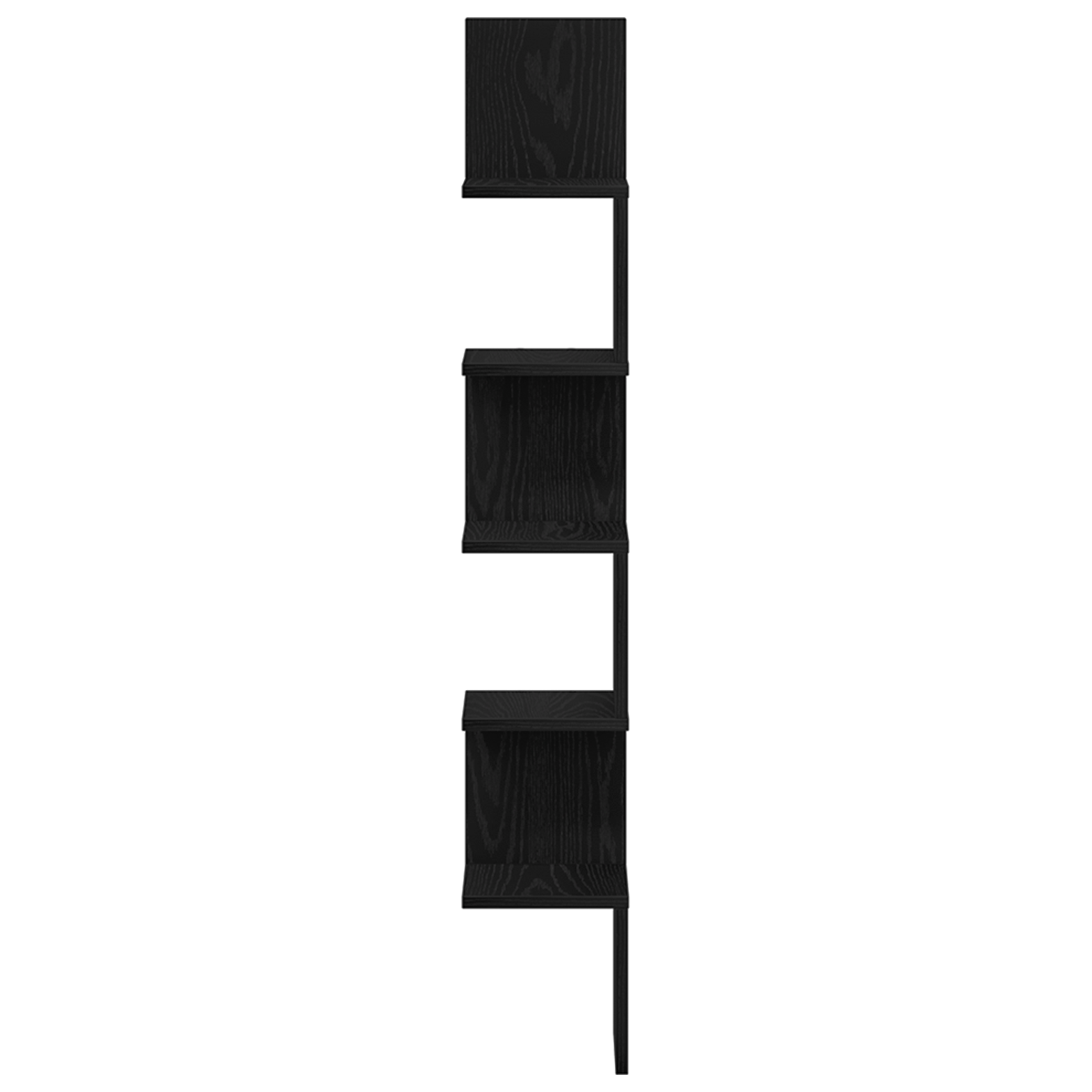 Raft de colt Negru Stejar 20x20x127,5 cm din Lemn prelucrat — imaginea 5