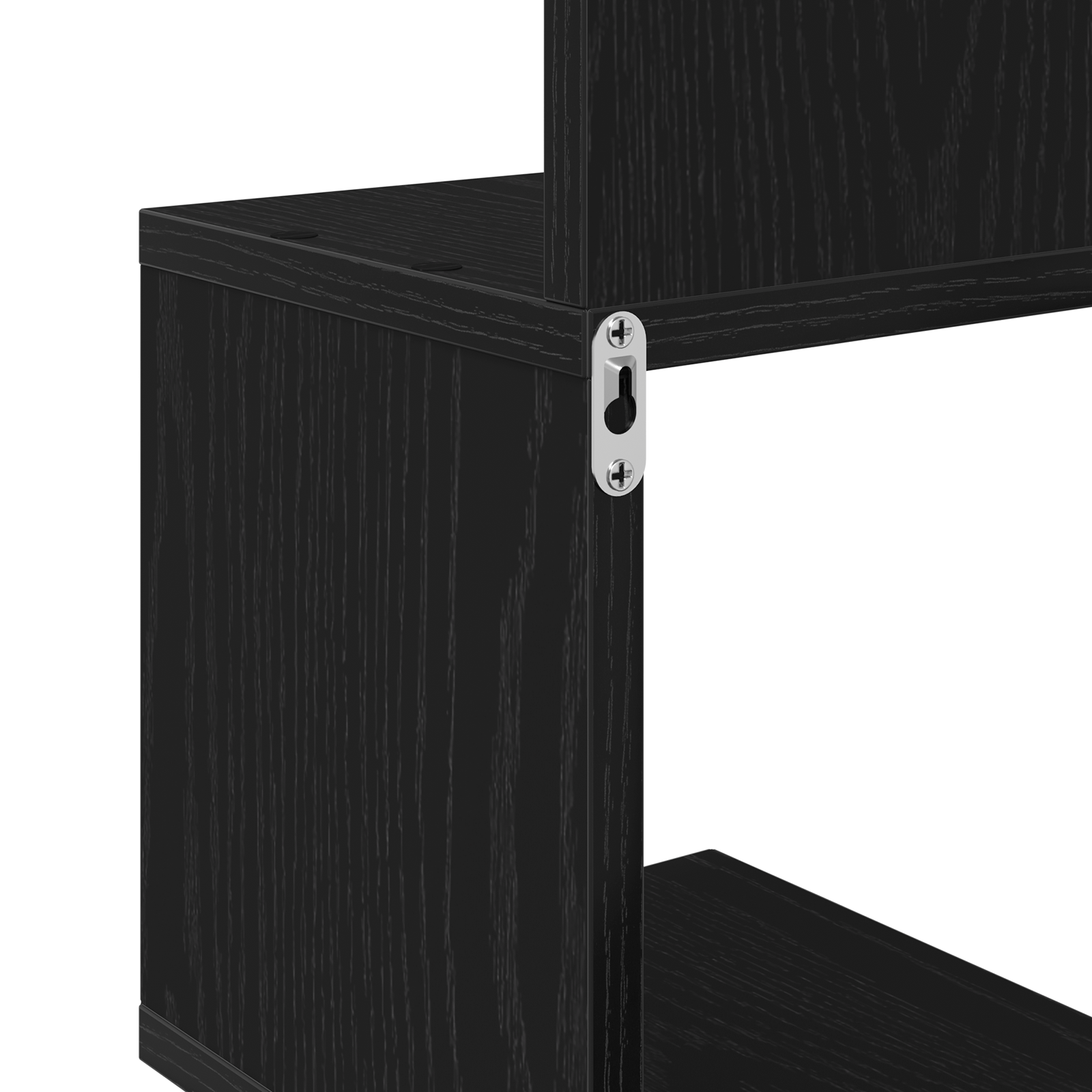 Raft de colt Negru Stejar 20x20x127,5 cm din Lemn prelucrat — imaginea 7
