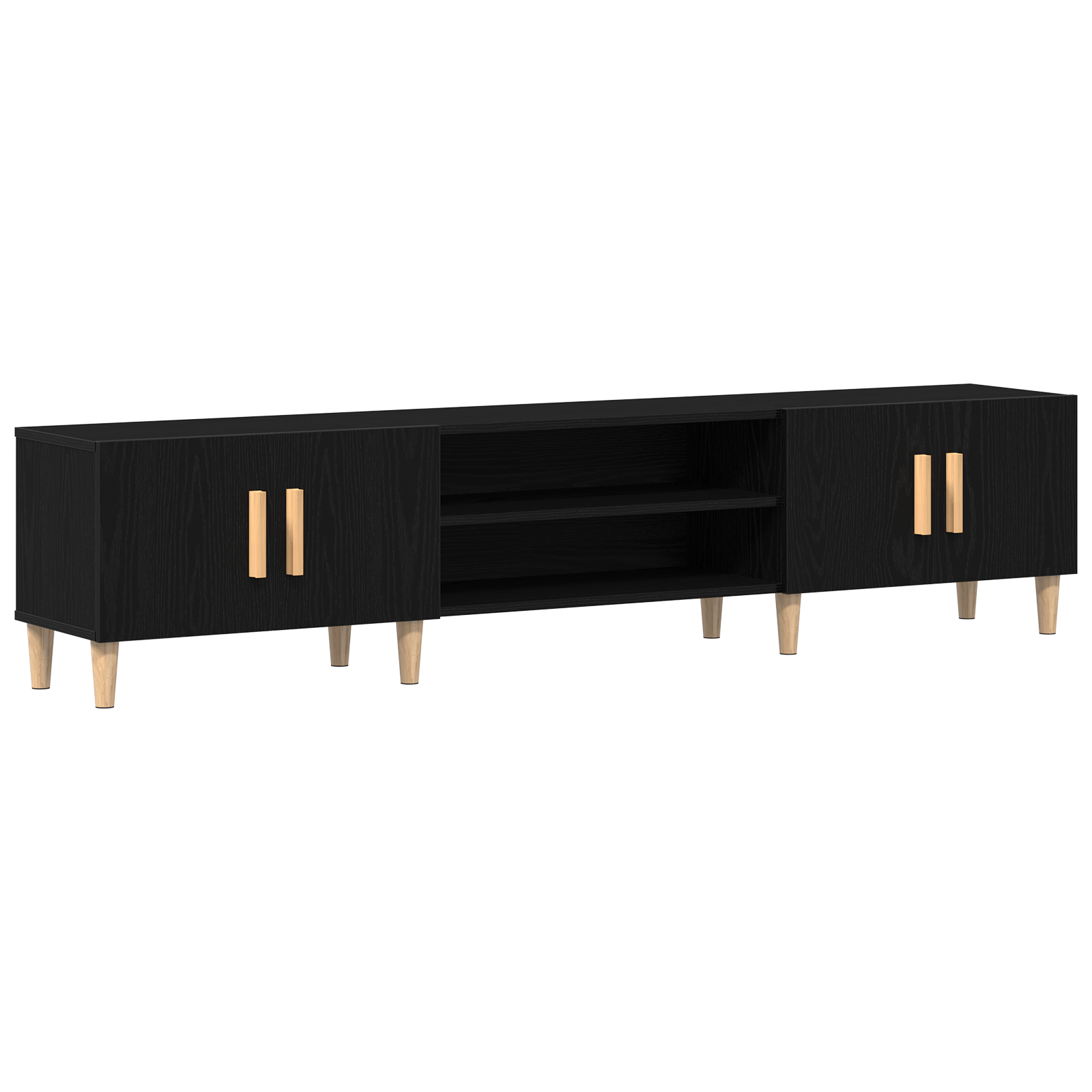 Dulap TV, stejar negru, 180x31,5x40 cm, lemn prelucrat — imaginea 2