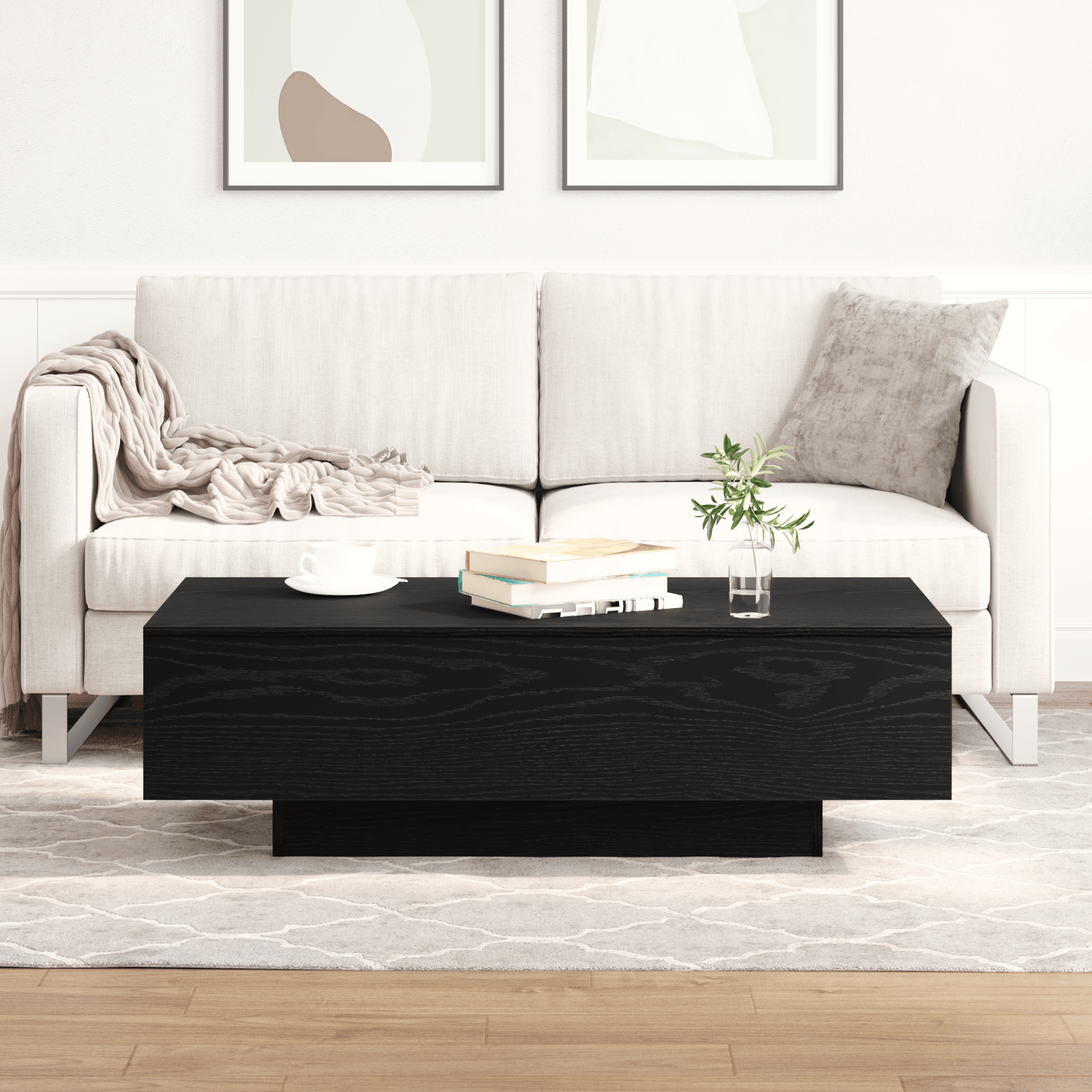 Masuta de cafea, stejar negru, 100x30x36,5 cm, lemn prelucrat