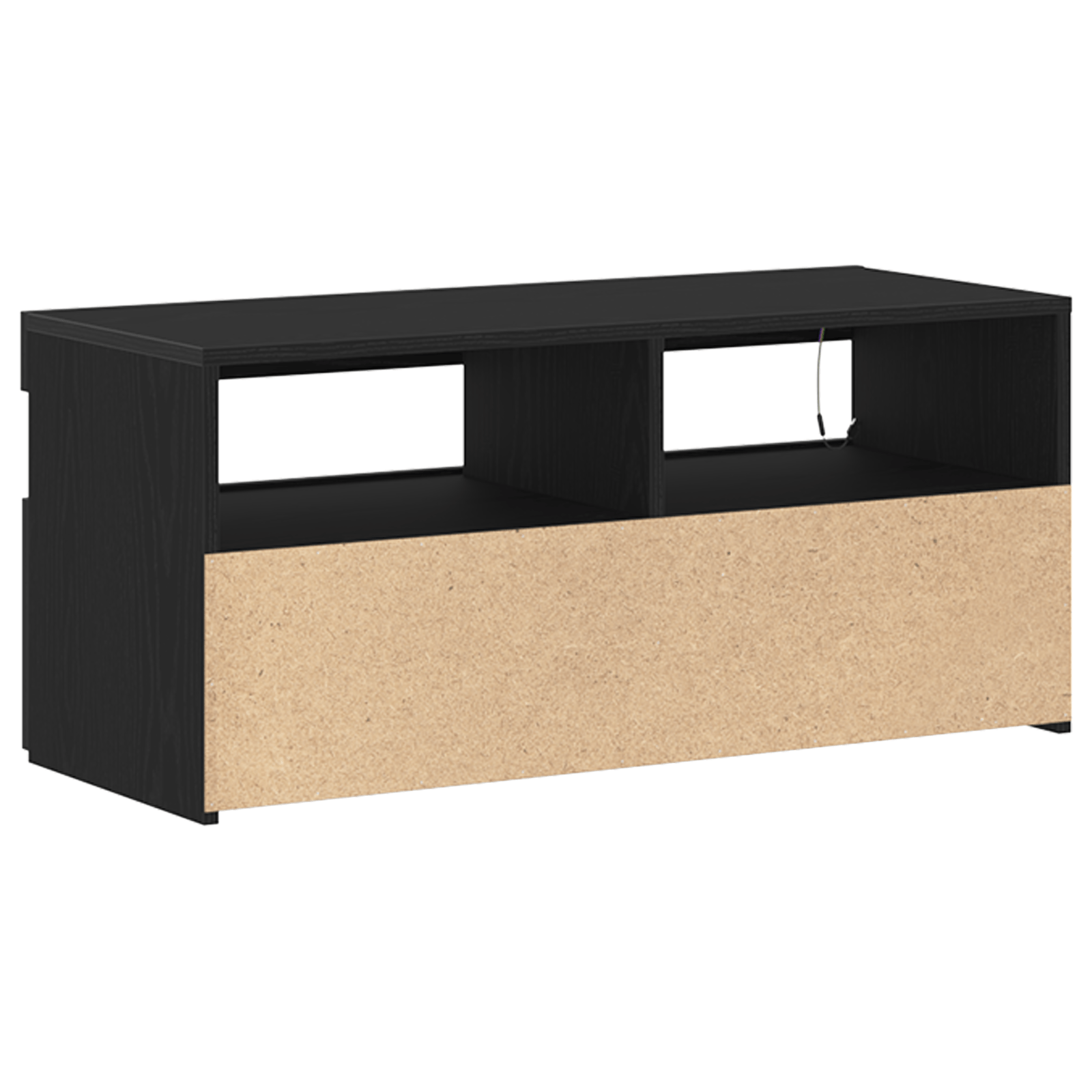 Dulap TV cu LED-uri Stejar Negru 90x35x40 cm Lemn — imaginea 6