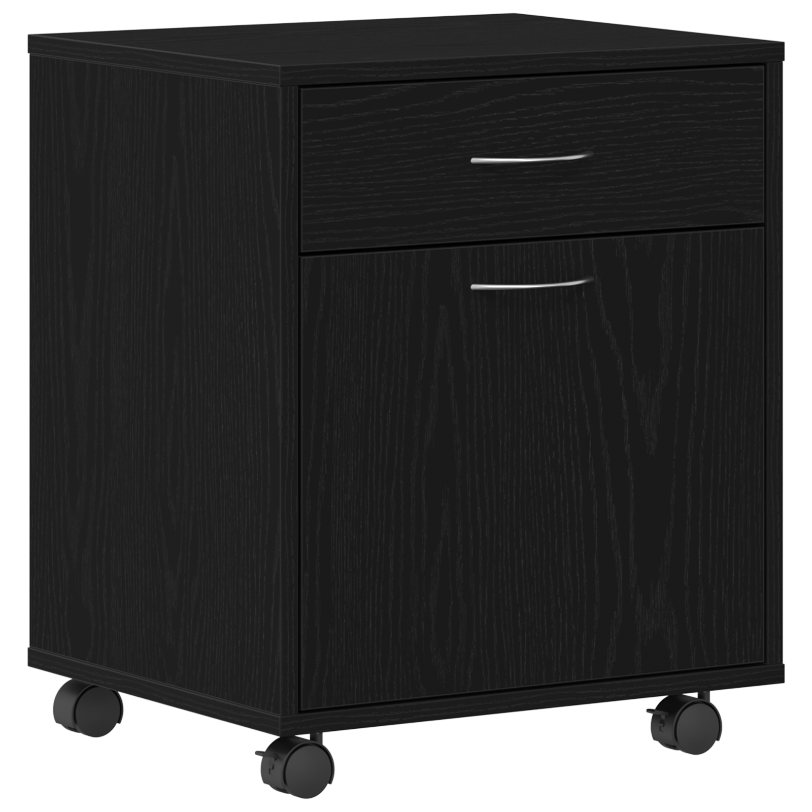 Dulap Mobil Negru Stejar 45x38x54 cm din Lemn — imaginea 2