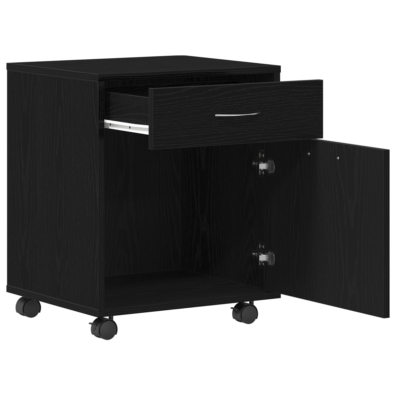 Dulap Mobil Negru Stejar 45x38x54 cm din Lemn — imaginea 5