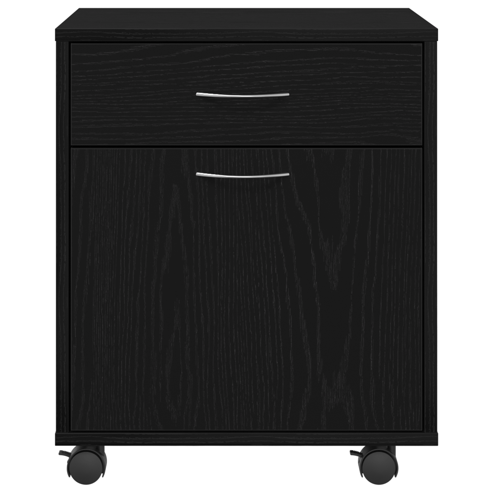 Dulap Mobil Negru Stejar 45x38x54 cm din Lemn — imaginea 7