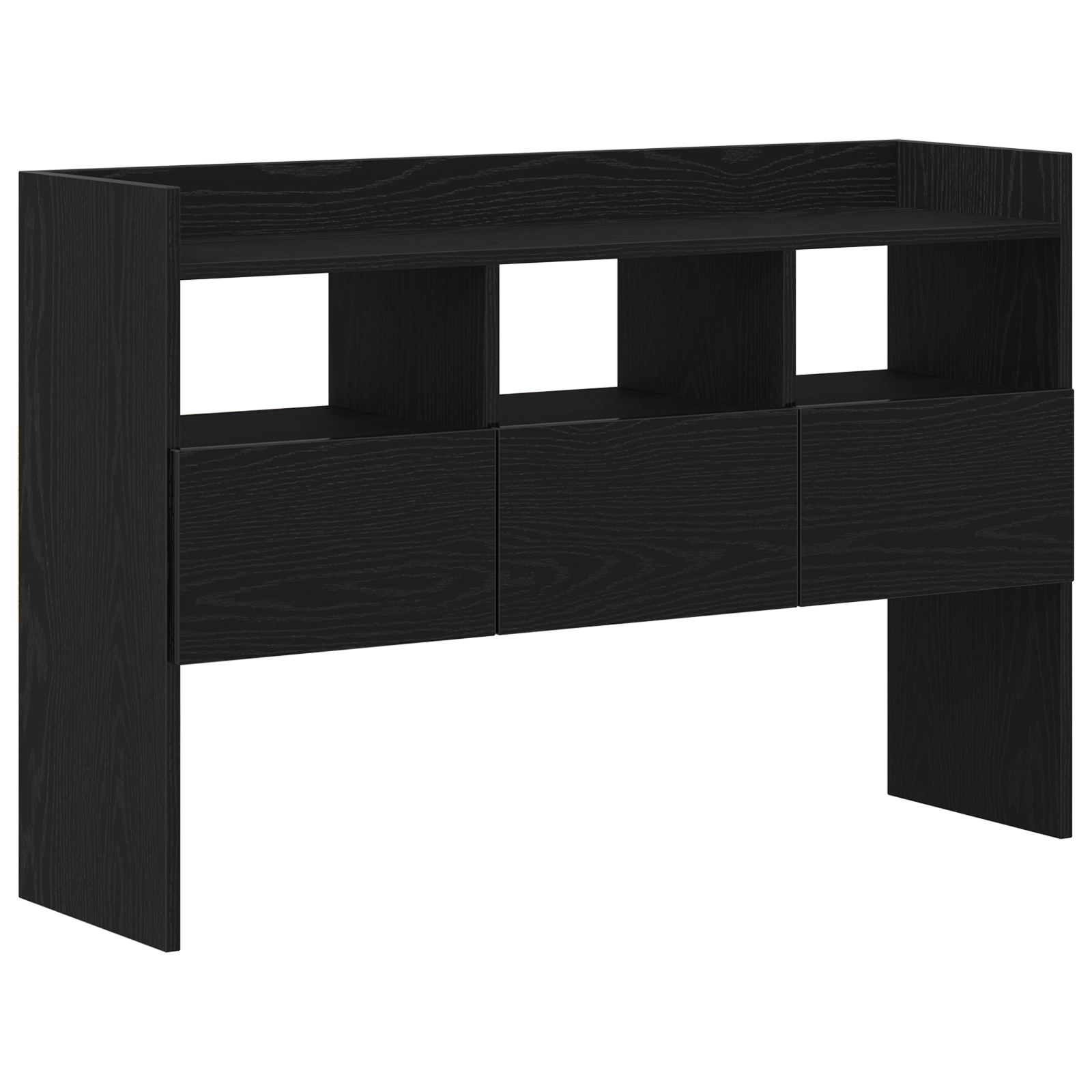 Bufet Negru din Stejar 105x30x70 cm Lemn — imaginea 2