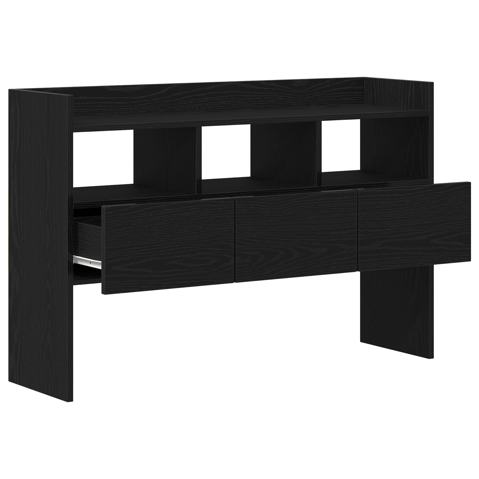 Bufet Negru din Stejar 105x30x70 cm Lemn — imaginea 5