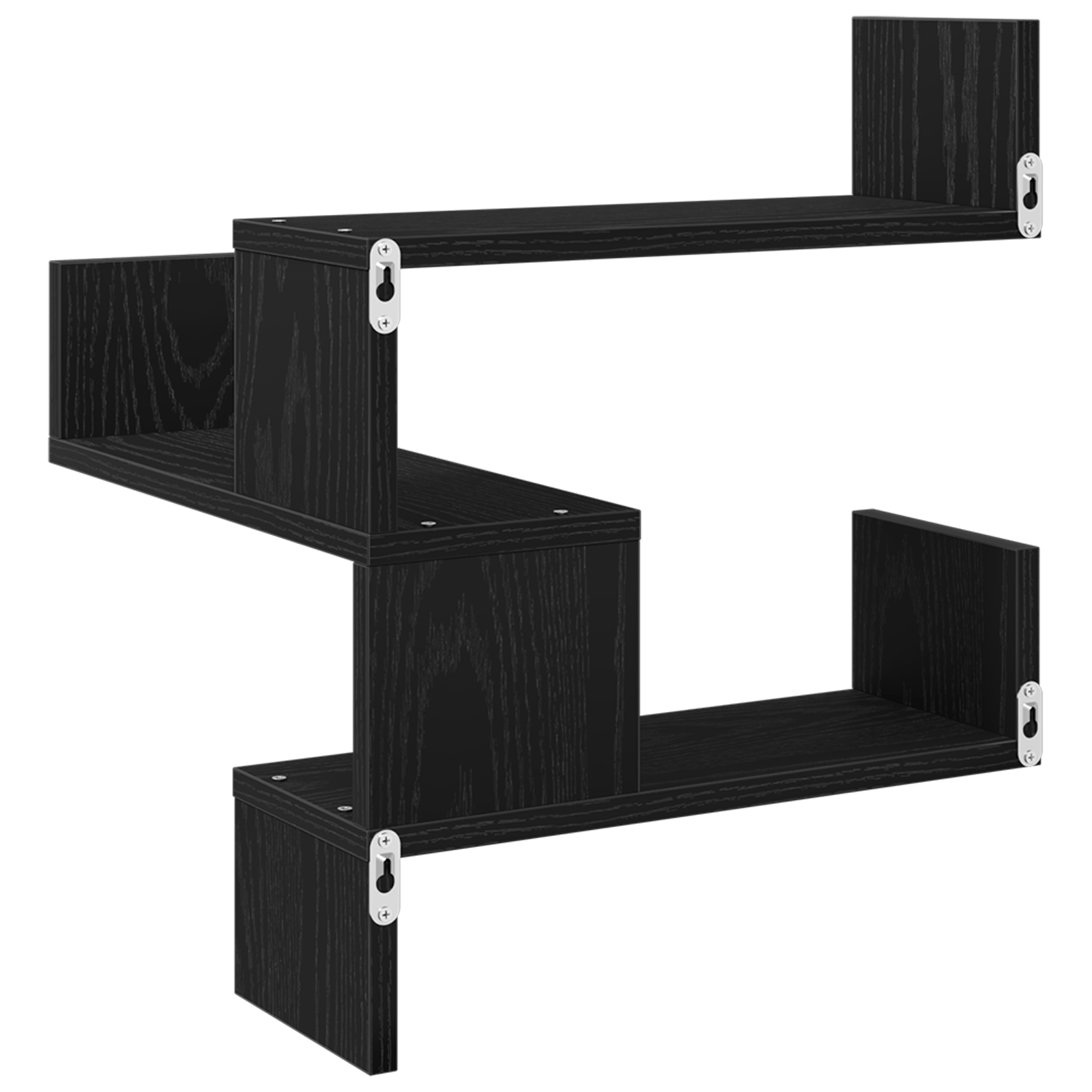 Raft de colt negru din stejar 40x40x49,5 cm, lemn prelucrat — imaginea 4