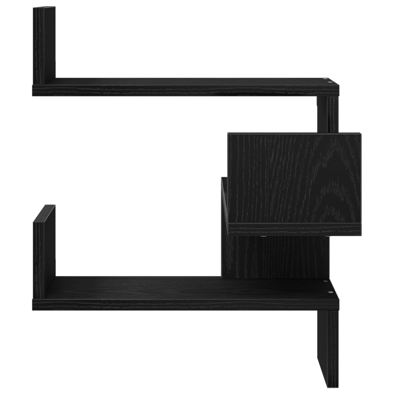 Raft de colt negru din stejar 40x40x49,5 cm, lemn prelucrat — imaginea 5