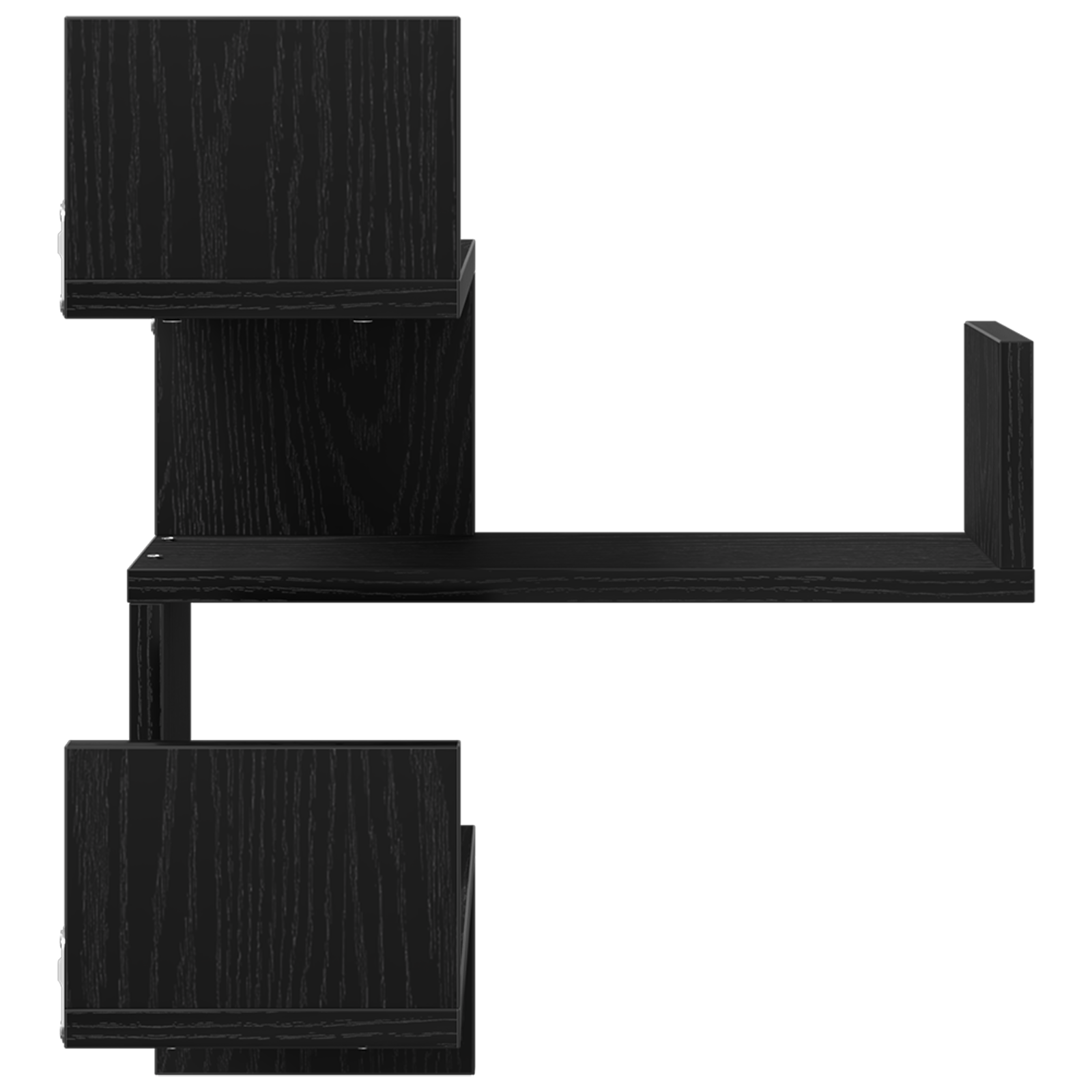 Raft de colt negru din stejar 40x40x49,5 cm, lemn prelucrat — imaginea 6