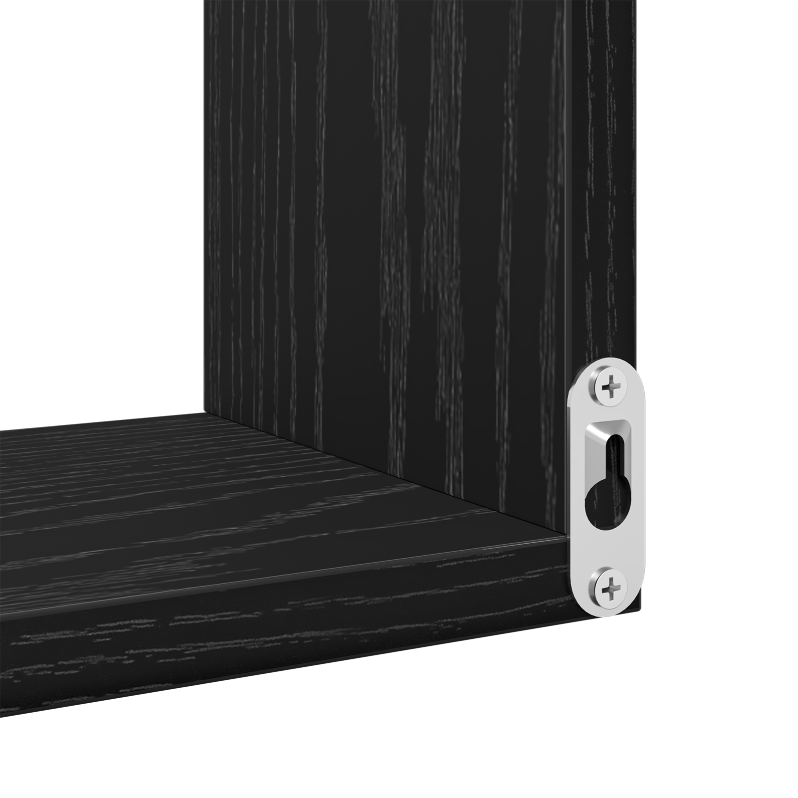 Raft de colt negru din stejar 40x40x49,5 cm, lemn prelucrat — imaginea 7
