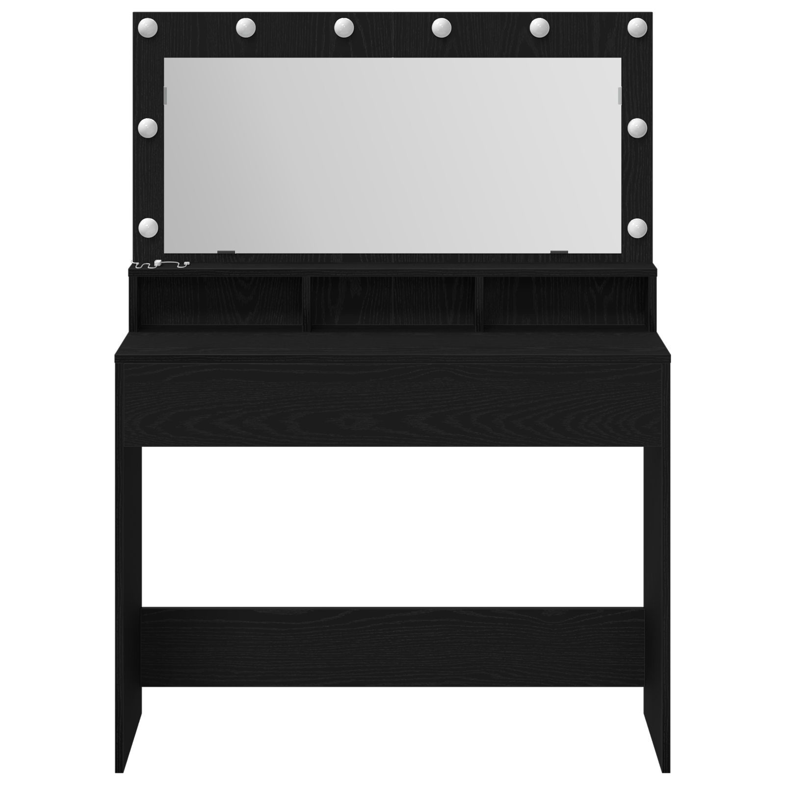 Masa de cosmetica cu lumini LED, stejar negru, 100x41x135 cm — imaginea 4