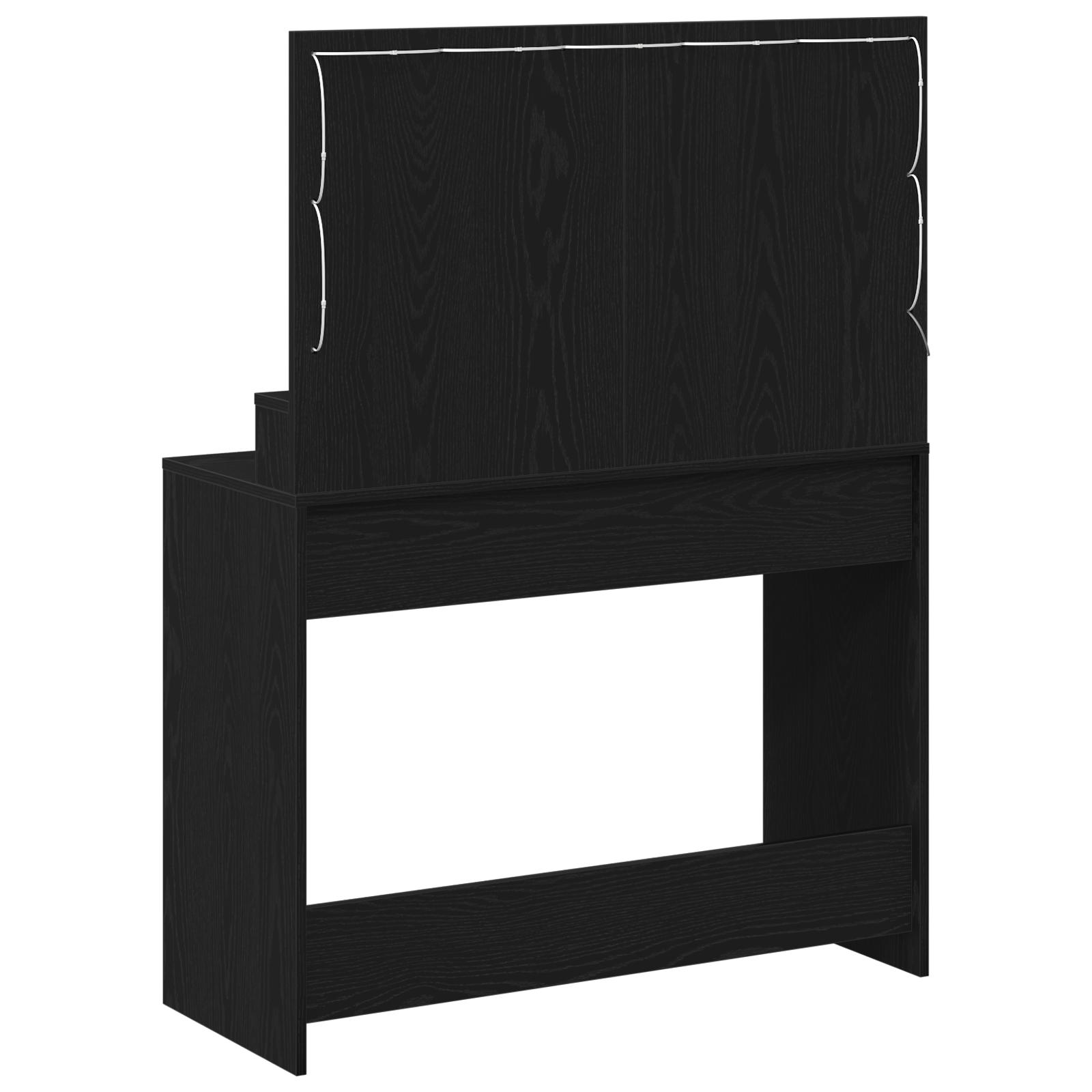 Masa de cosmetica cu lumini LED, stejar negru, 100x41x135 cm — imaginea 6