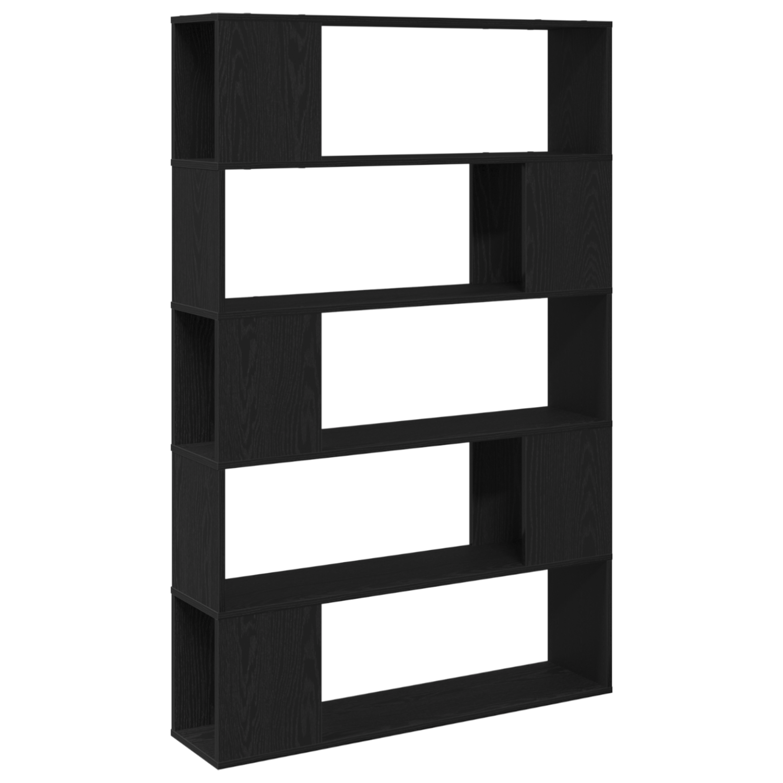 Raft Negru Stejar 100x24x155 cm Lemn prelucrat — imaginea 2