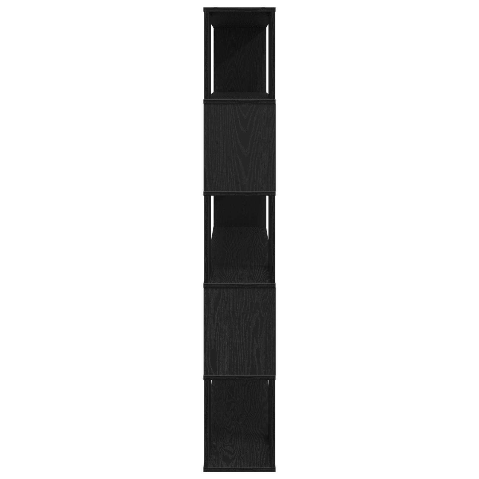 Raft Negru Stejar 100x24x155 cm Lemn prelucrat — imaginea 7