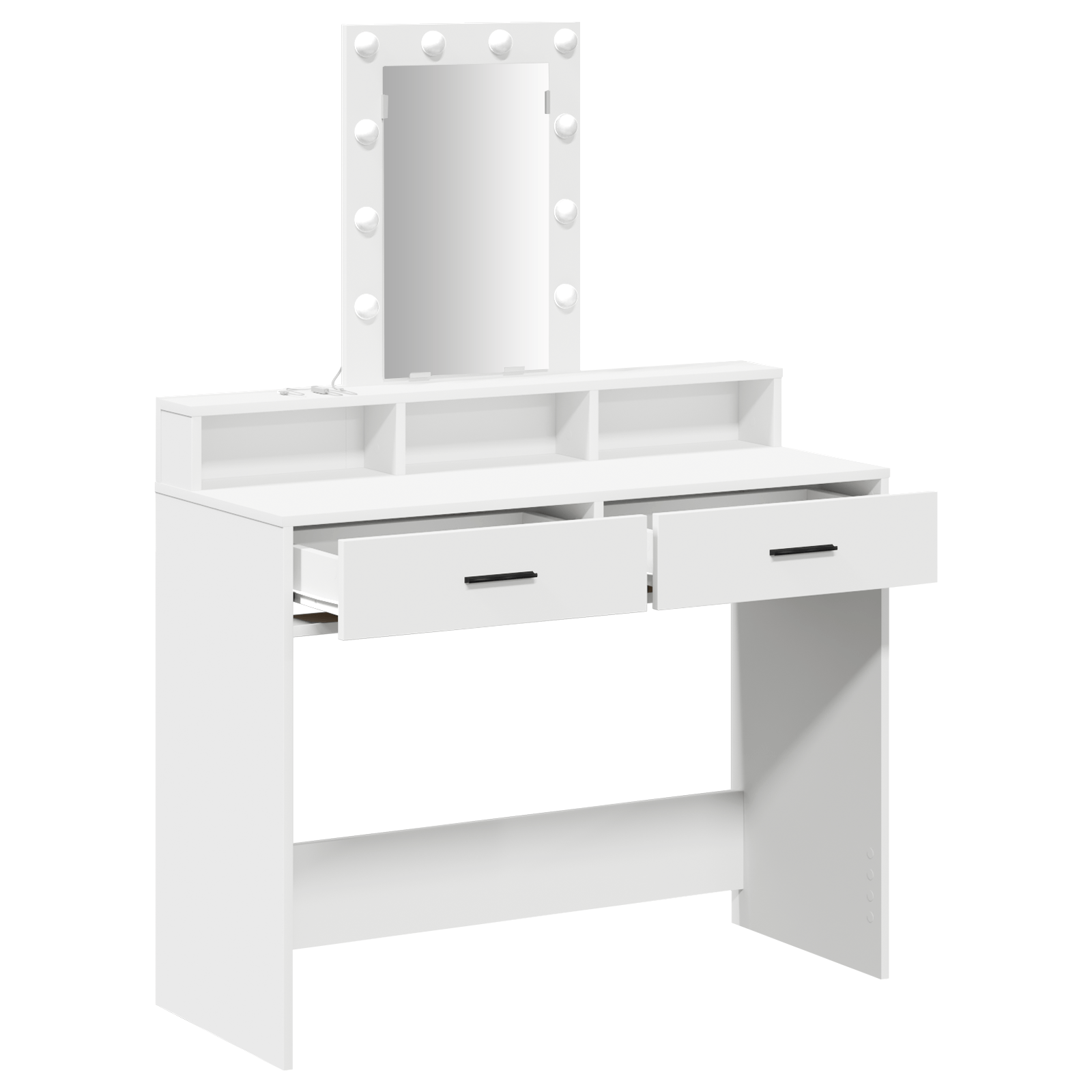 Masa de toaleta cu lumini LED Alb 100x41x140 cm — imaginea 4