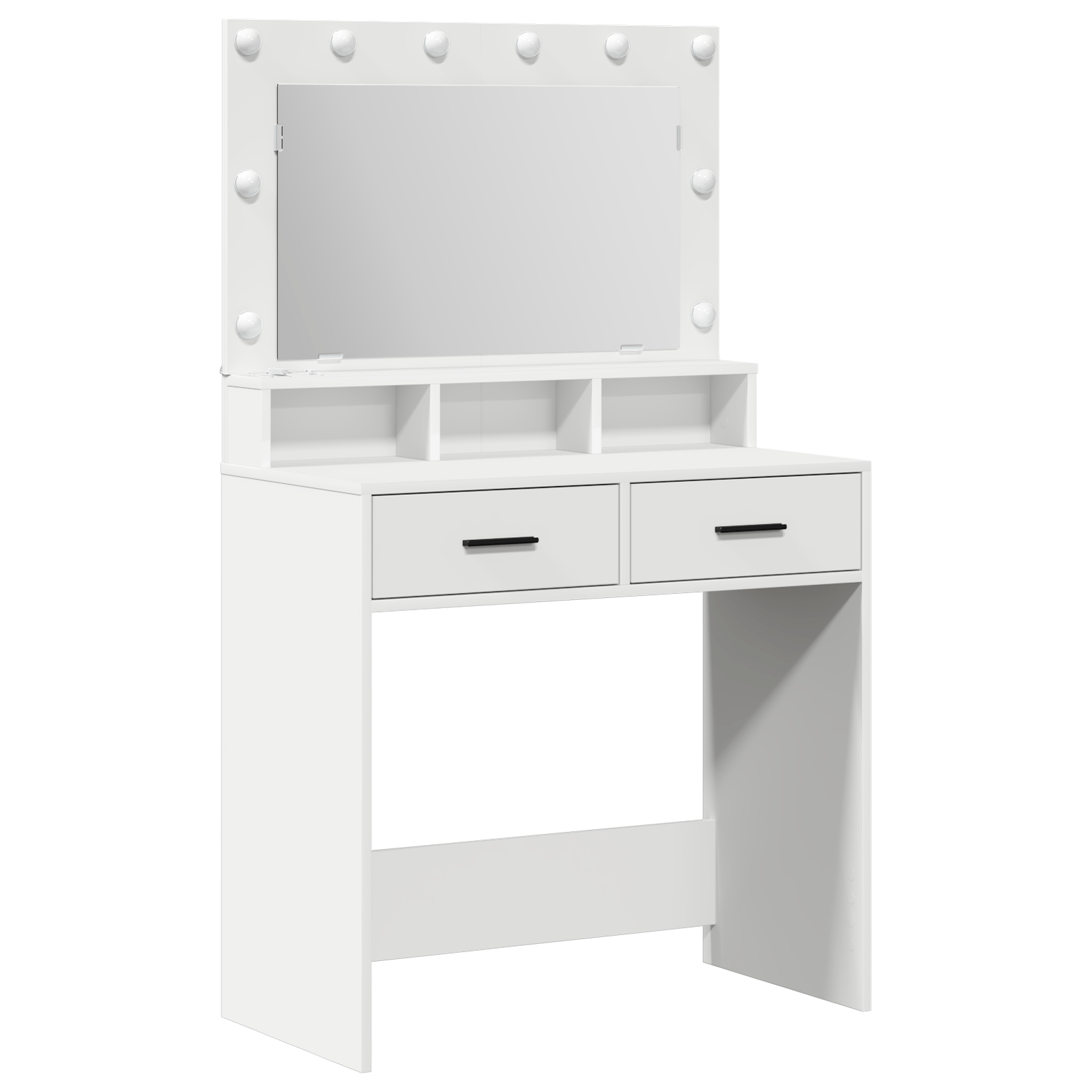 Masa de toaleta cu lumini LED, alb, 79x41x135 cm — imaginea 2