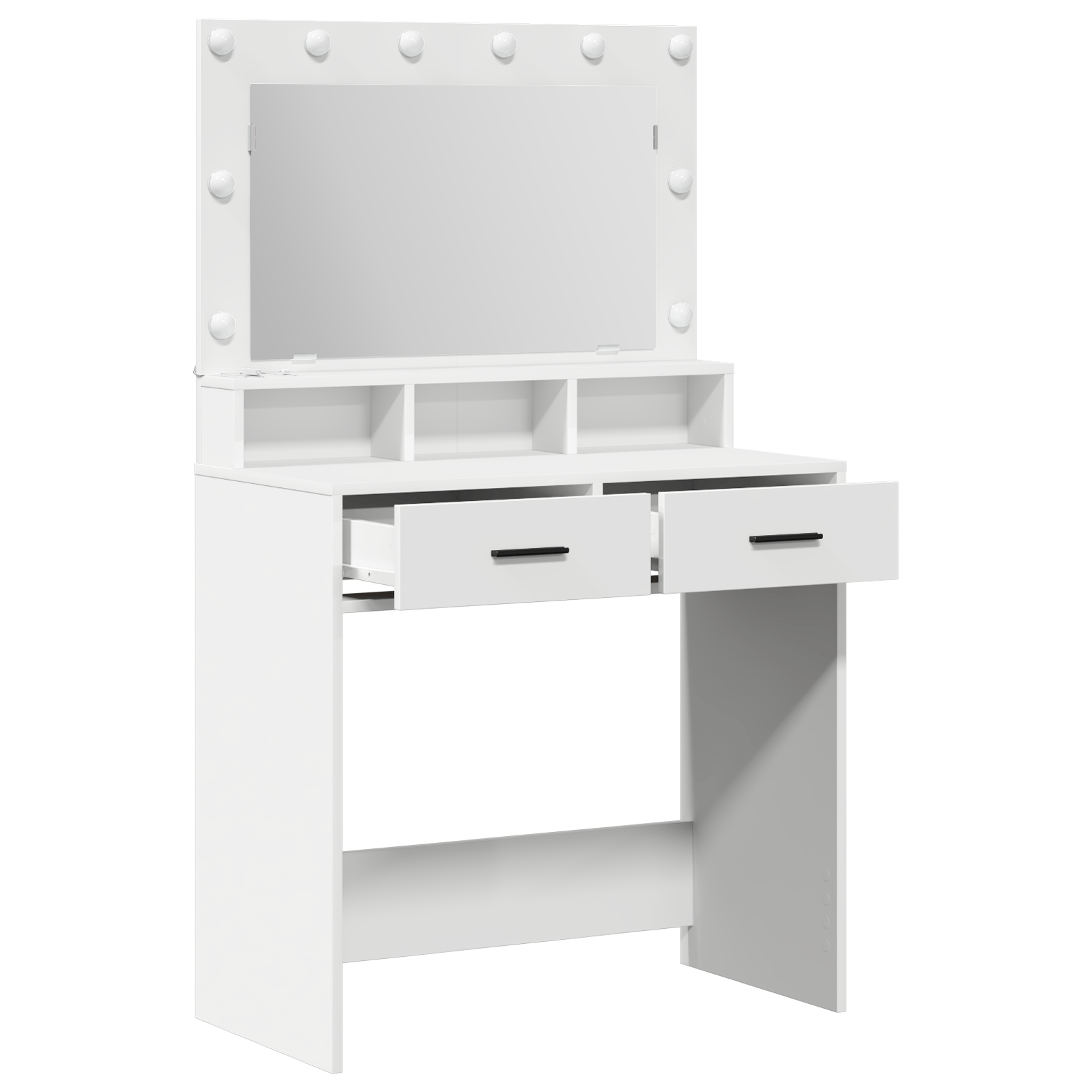 Masa de toaleta cu lumini LED, alb, 79x41x135 cm — imaginea 4