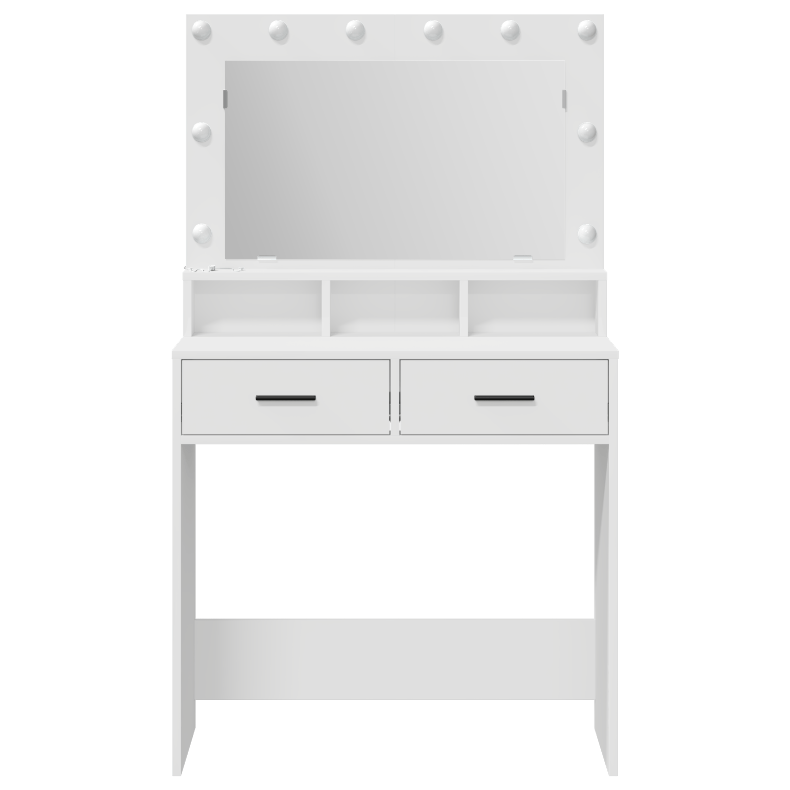 Masa de toaleta cu lumini LED, alb, 79x41x135 cm — imaginea 5
