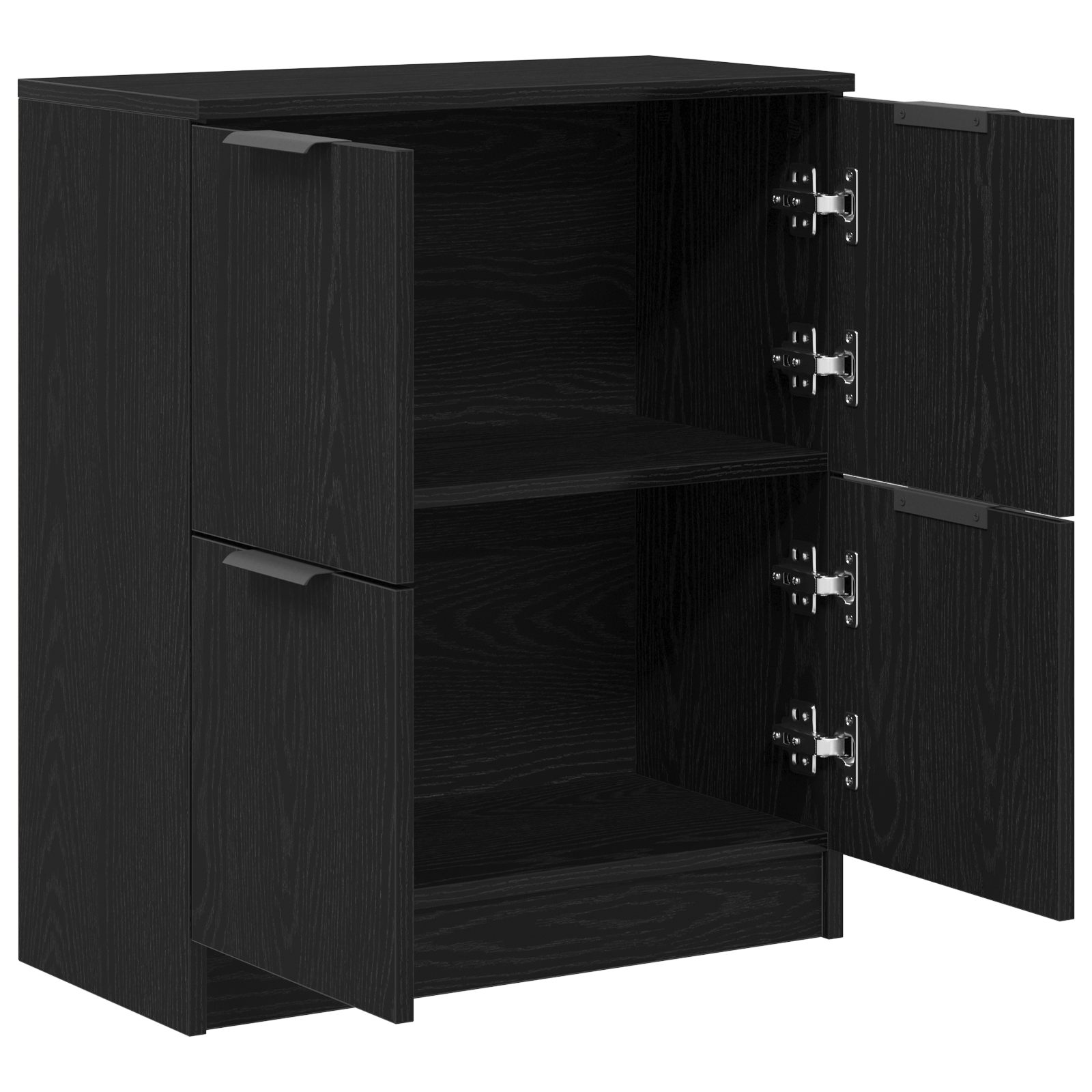 Bufet Negru din Stejar - 60 x 30 x 70 cm - Fabricat din Lemn Prelucrat — imaginea 5