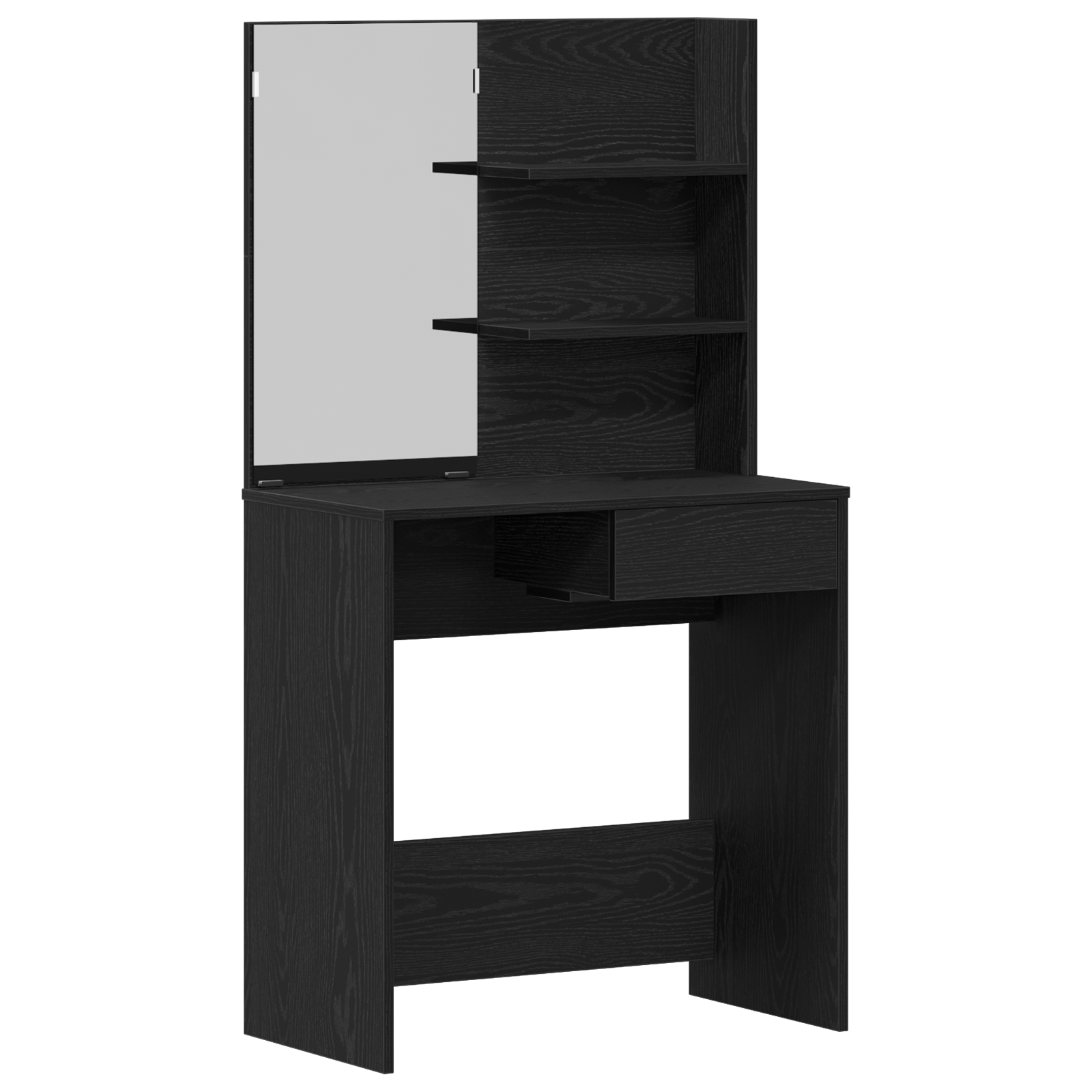 Masuta de toaleta cu oglinda, stejar negru, 74.5x40x141 cm — imaginea 2