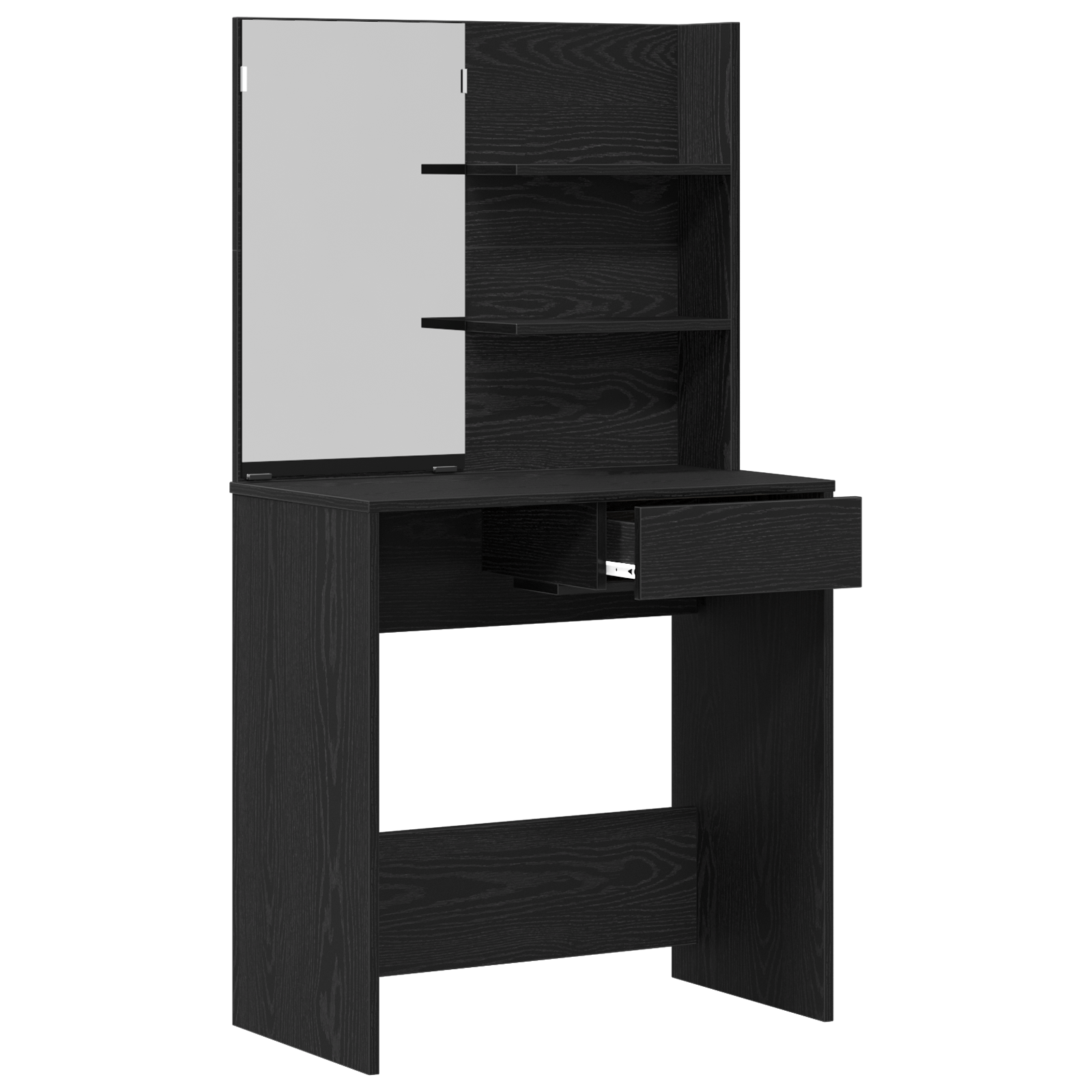 Masuta de toaleta cu oglinda, stejar negru, 74.5x40x141 cm — imaginea 5