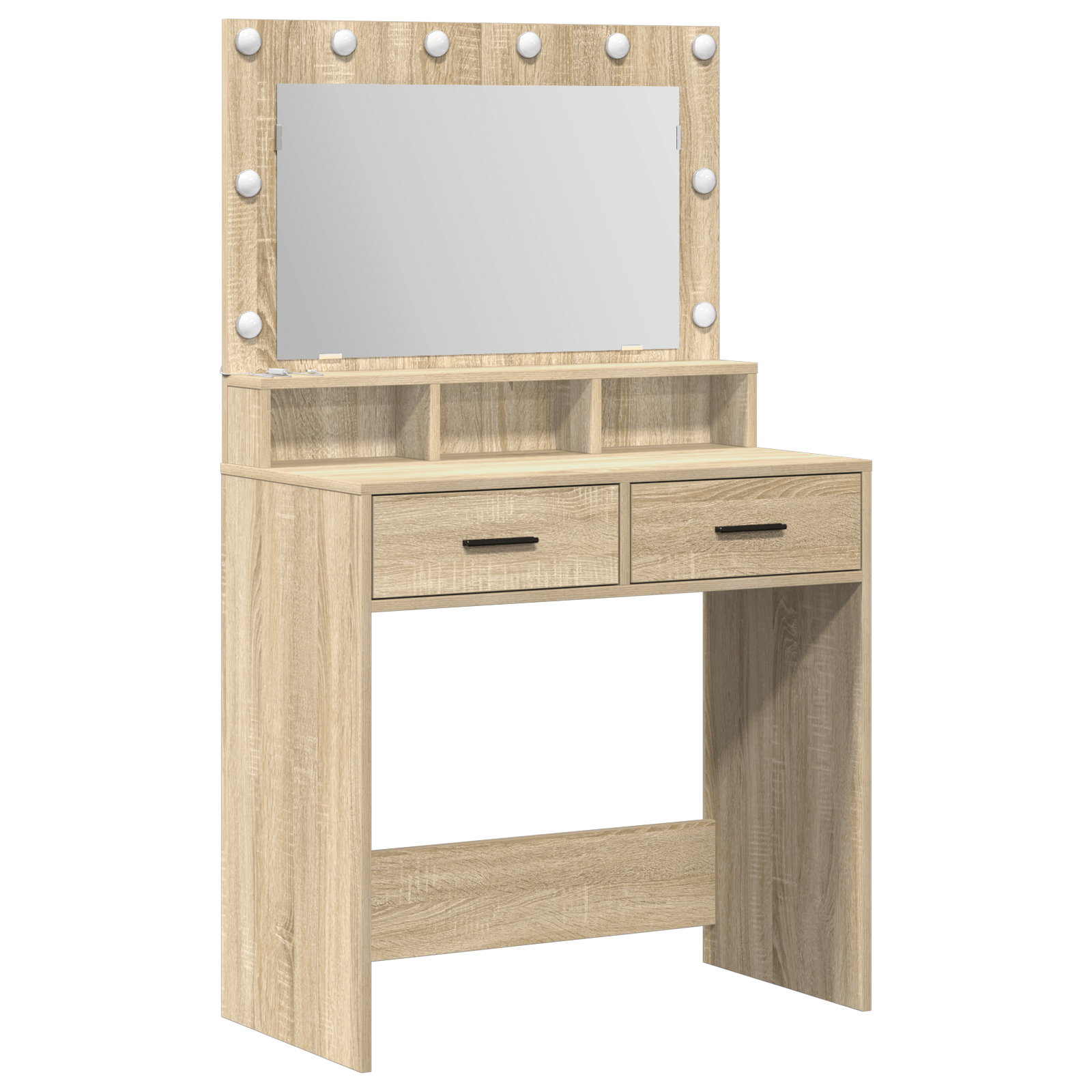 Masa de toaleta cu lumini LED, stejar sonoma, 79x41x135 cm — imaginea 2