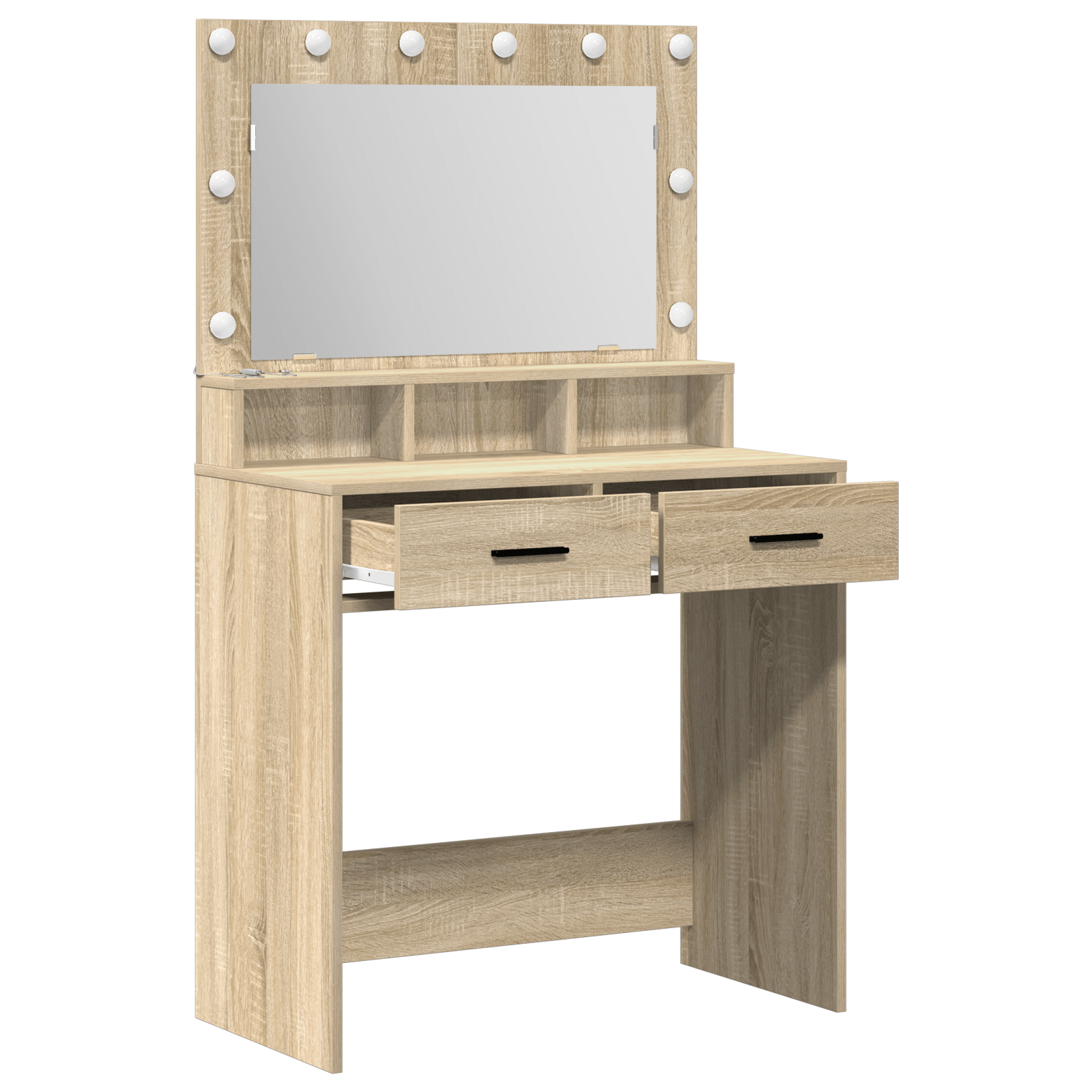 Masa de toaleta cu lumini LED, stejar sonoma, 79x41x135 cm — imaginea 4