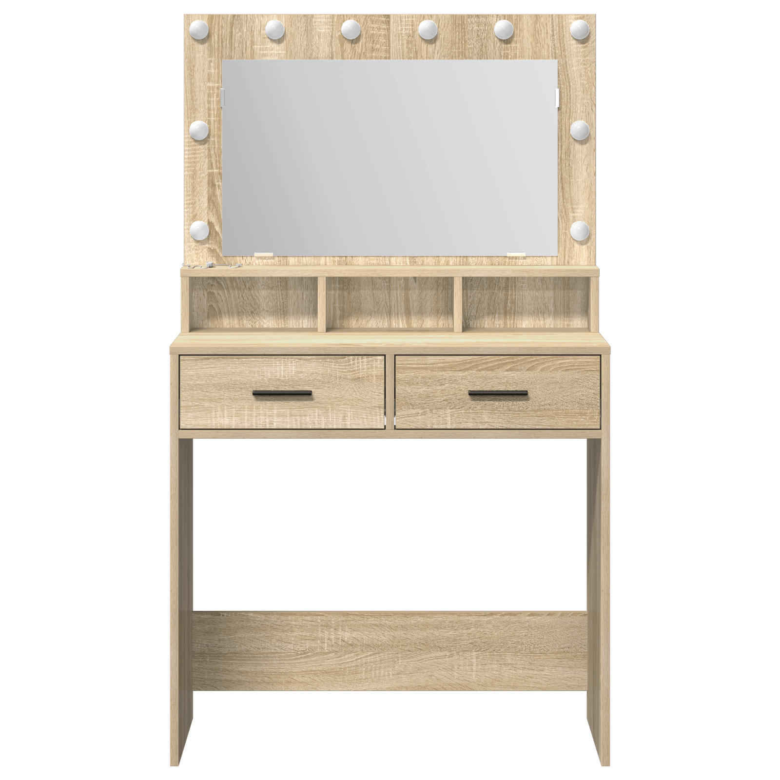 Masa de toaleta cu lumini LED, stejar sonoma, 79x41x135 cm — imaginea 5