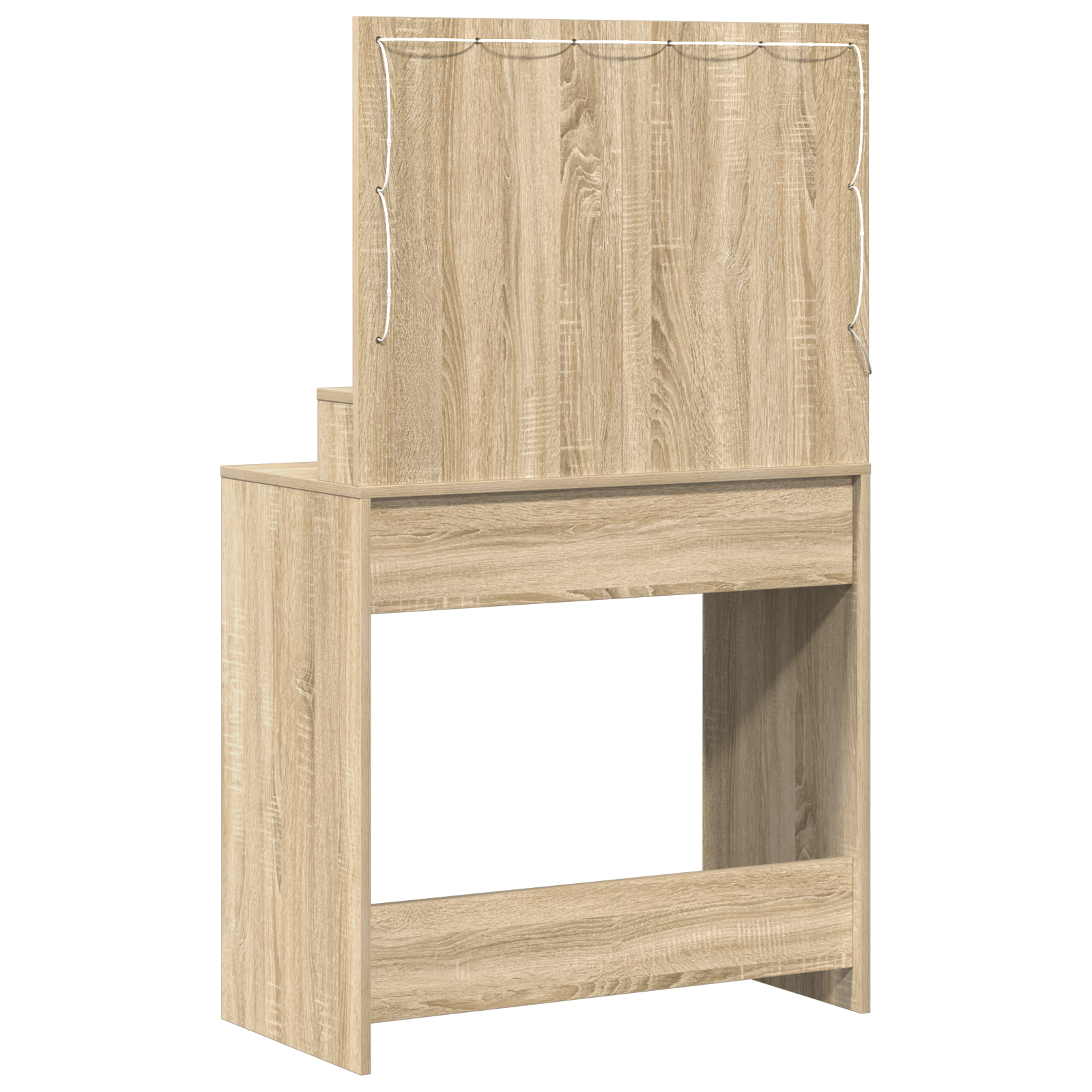 Masa de toaleta cu lumini LED, stejar sonoma, 79x41x135 cm — imaginea 7