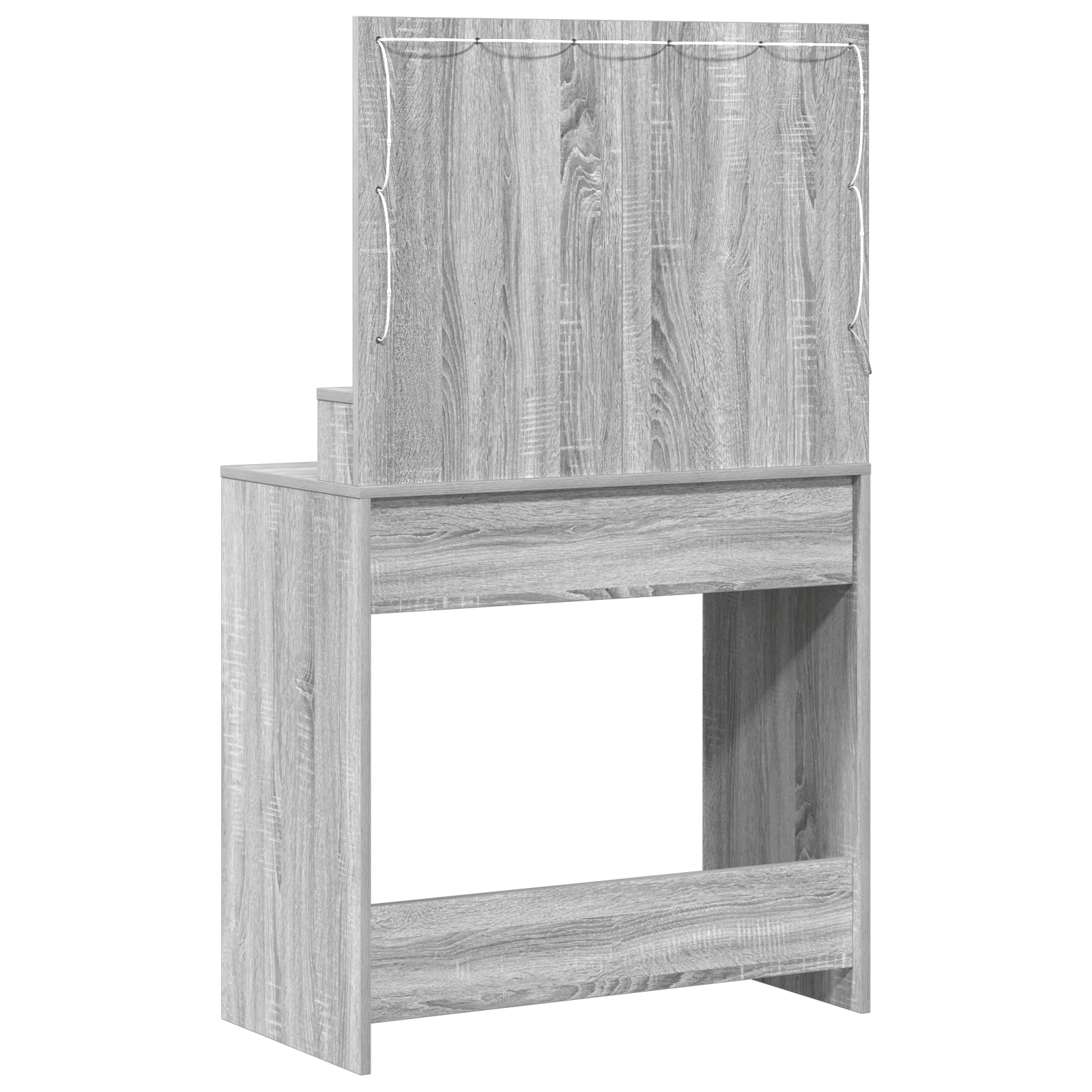 Masa de toaleta cu lumini LED, gri sonoma, 79x41x135 cm — imaginea 7