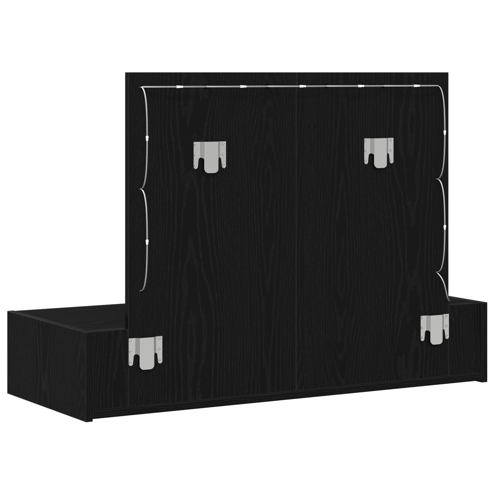 Masa de toaleta suspendata cu LED, stejar negru — imaginea 7