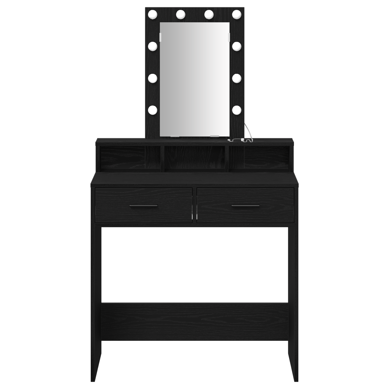Masa de toaleta cu LED, stejar negru, 79x41x140 cm — imaginea 5