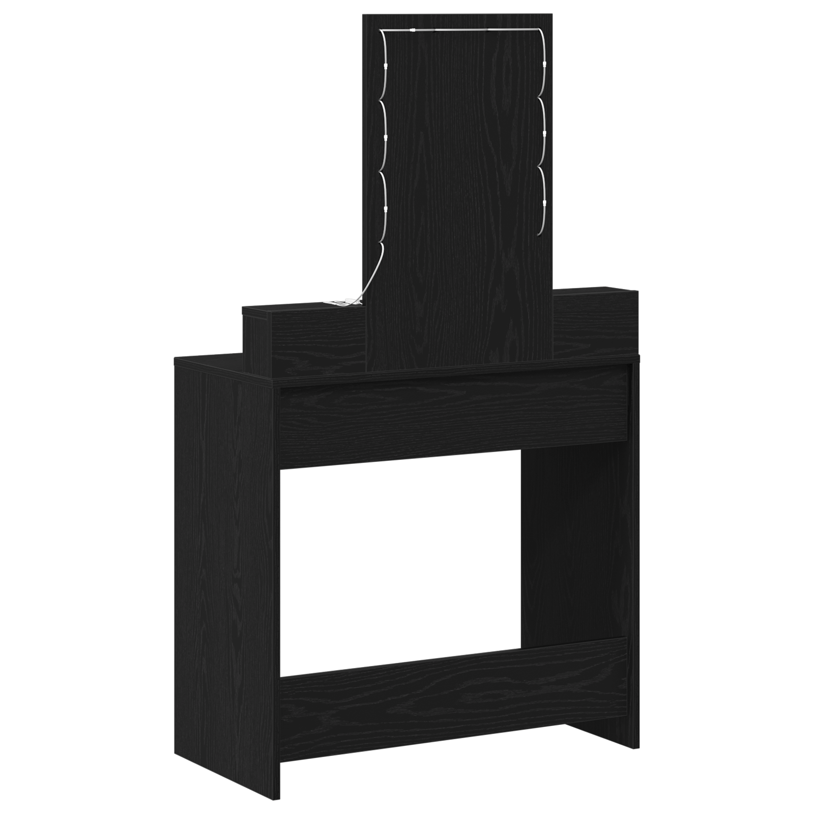 Masa de toaleta cu LED, stejar negru, 79x41x140 cm — imaginea 7