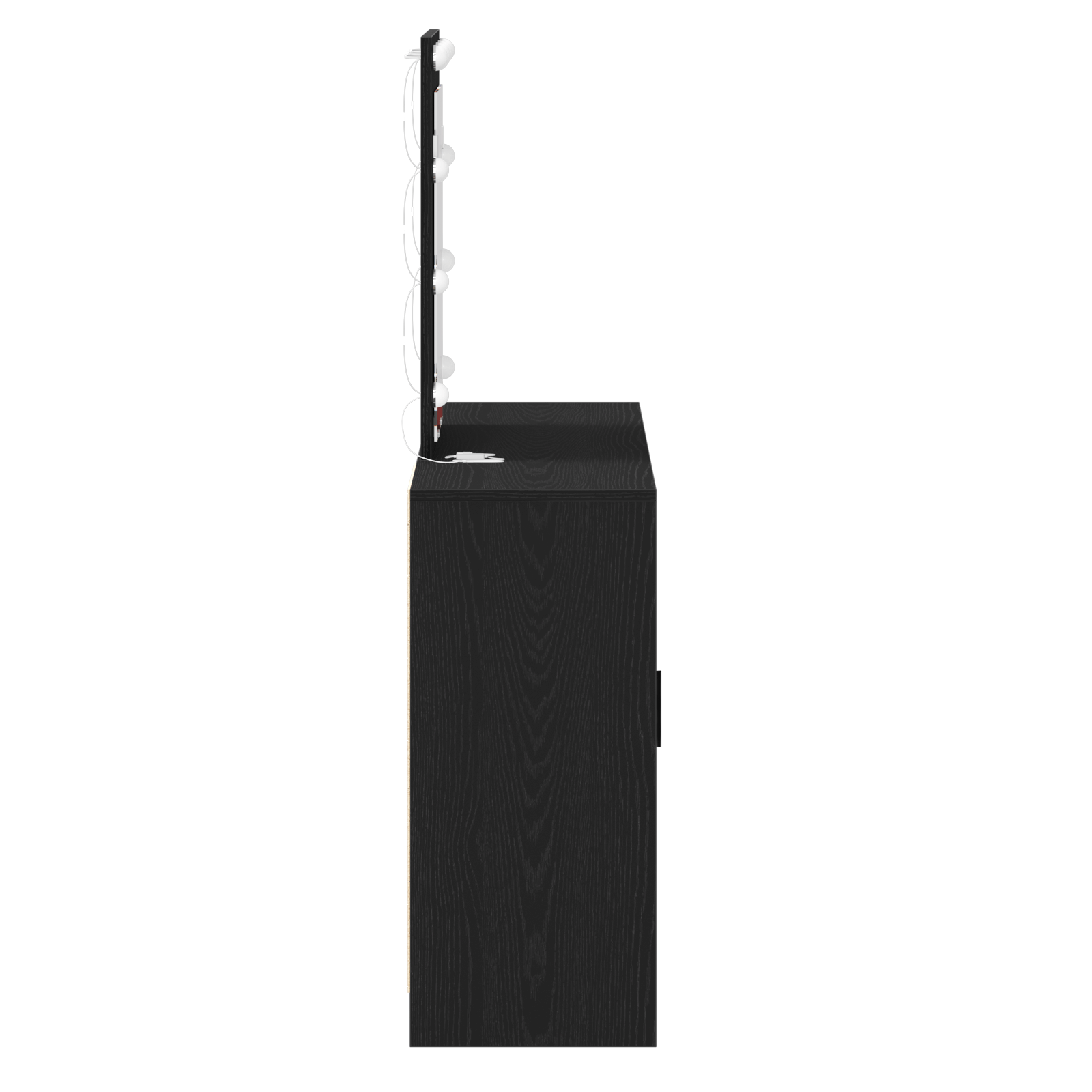 Masa de toaleta cu LED, stejar negru, 102x33x135 cm — imaginea 6