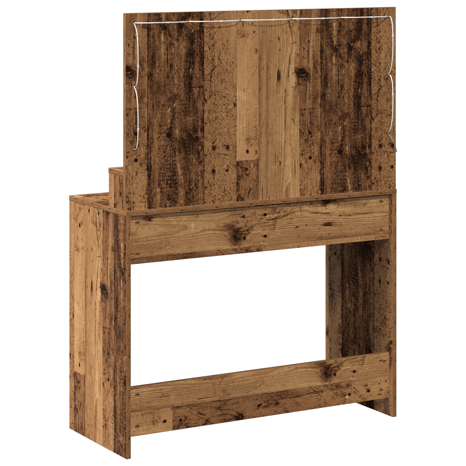 Masa de toaleta cu lumini LED, lemn vintage, 100x41x135 cm — imaginea 6