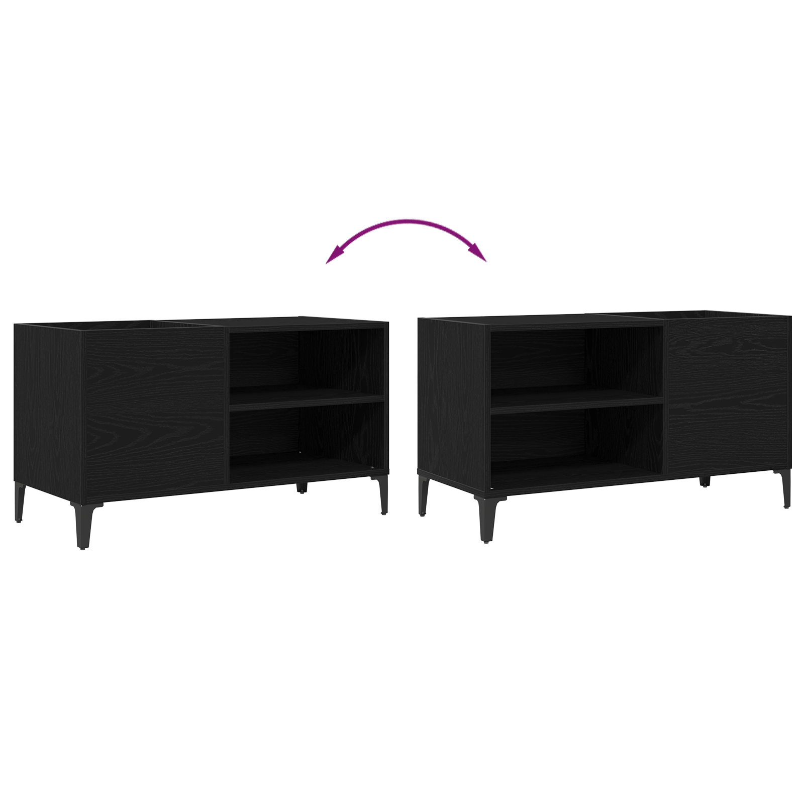 Dulap pentru discuri, stejar negru 84,5x38x48 cm lemn prelucrat — imaginea 9